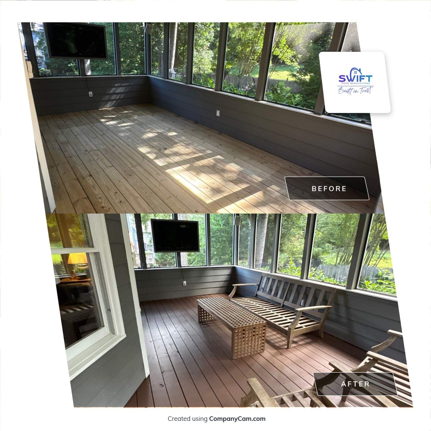 Deck Refinishing and Exterior Painting Project in Roswell, Georgia by Swift Home Renovations