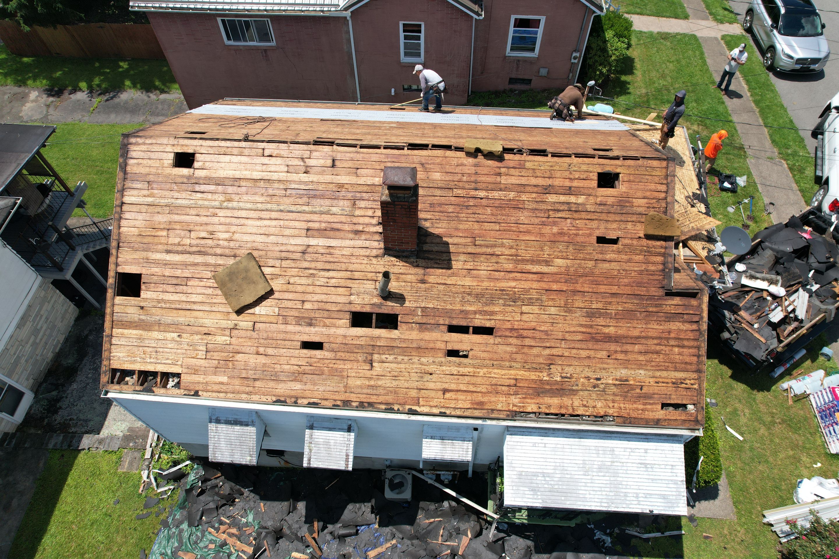 Residential Roofing Installation using GAF Timberline HDZ Williamsburg Slate by Rainstoppers Roofing
