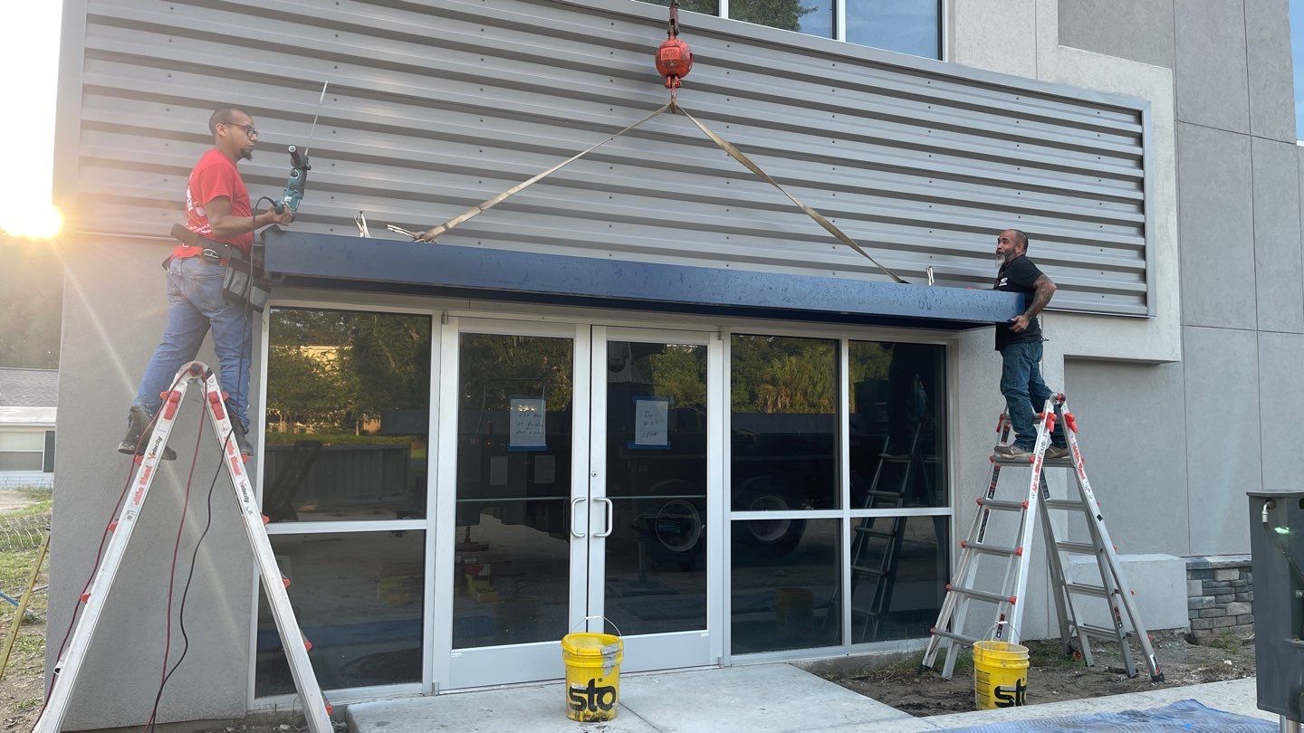 Aluminum Canopies for Batterbee Roofing by SignCrafters