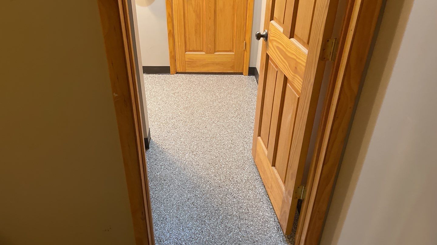Basement Floor using Pebble Beach by Your1DayFloor.com