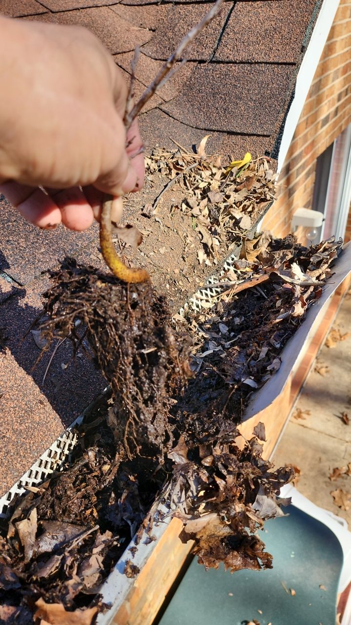 Gutter and Roof cleaning using cleaner by G&H Home Tech Pros LLC