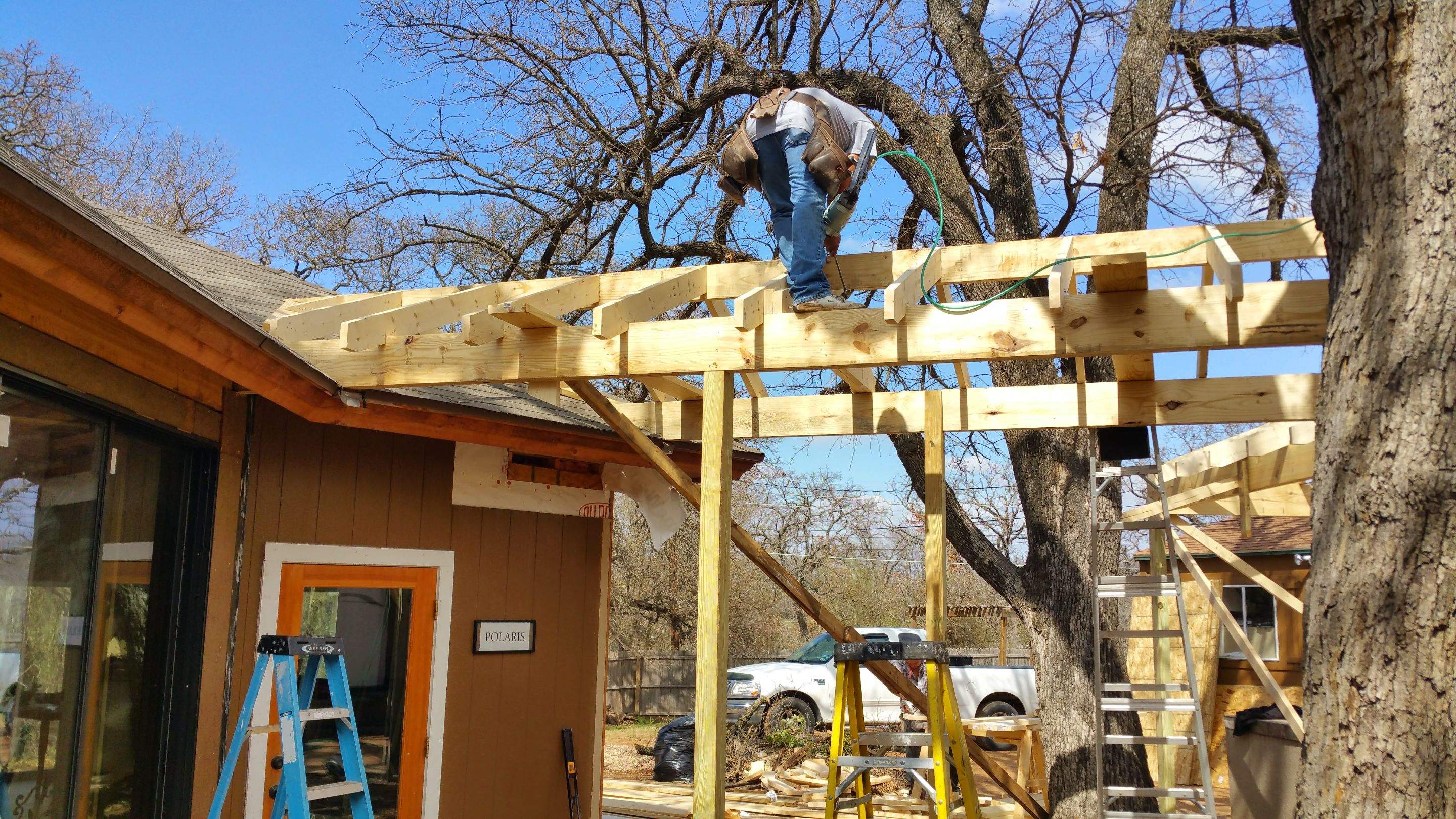 Covered Walkway Patio for a Private School by First United Roofing & Construction