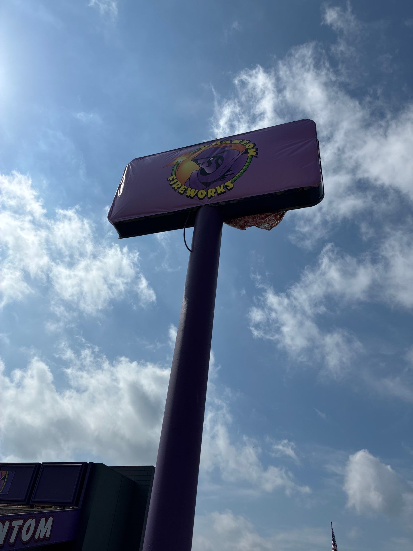 Phantom Fireworks Signage Refurbishment and Face Replacement in South Bend by Hayes Design co