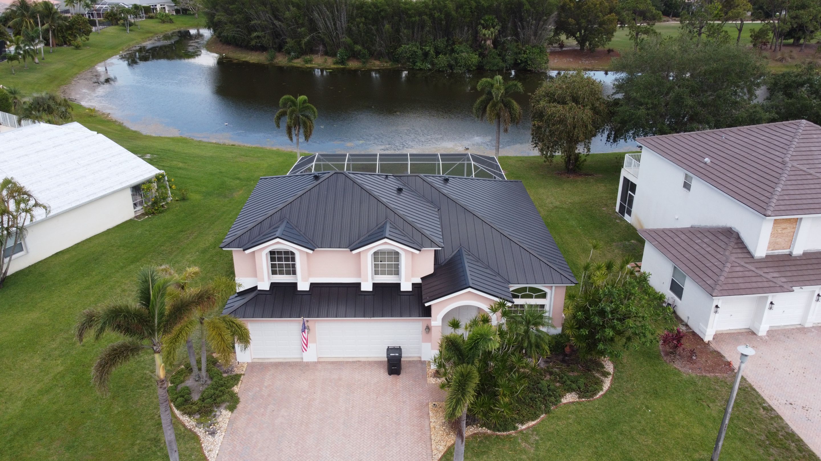 Residential Roofing Installation using 1" Nail strip metal roof by BLUES BROTHERS ROOFING