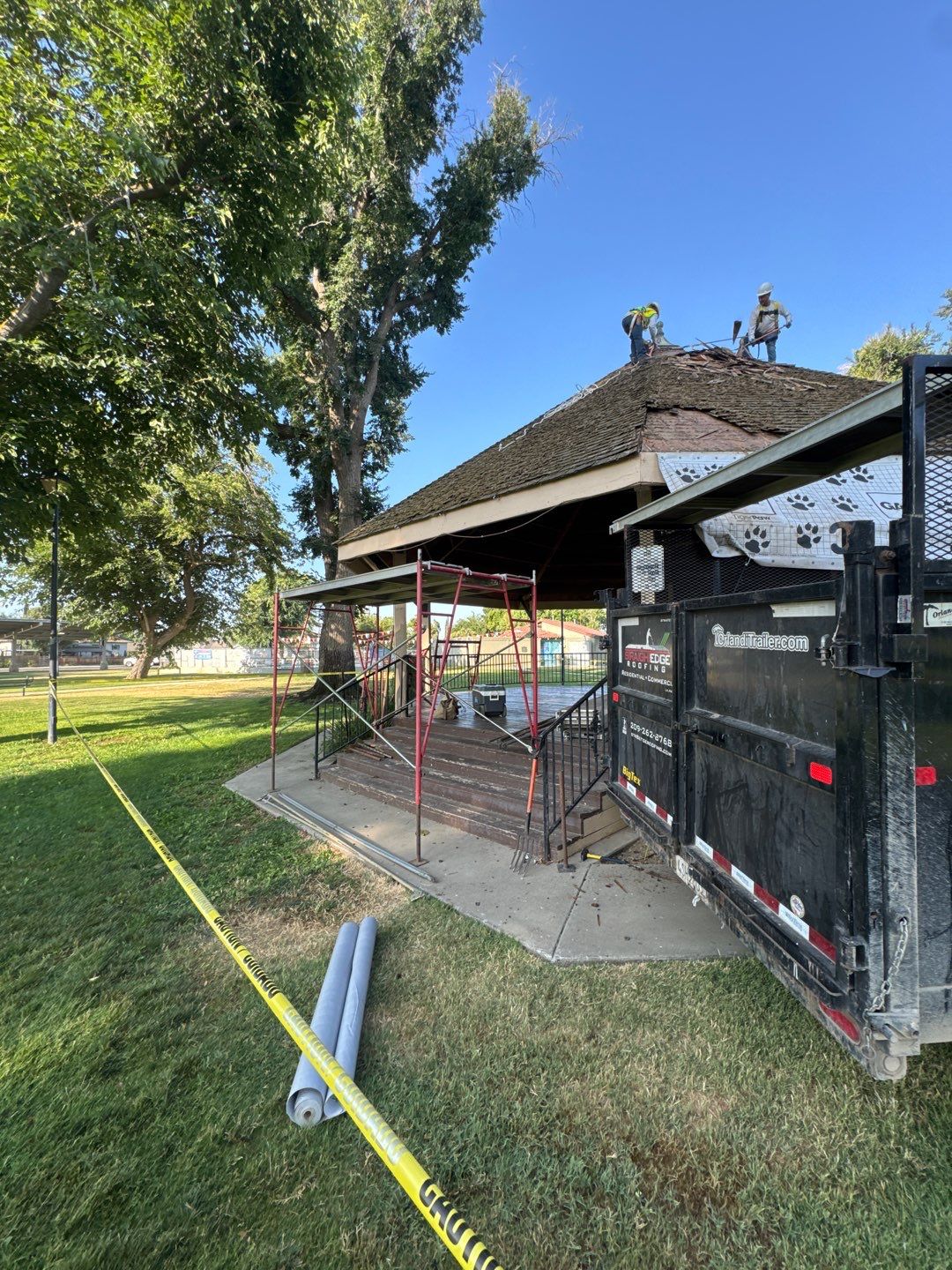 City of Gustine Gazebo project by Straight Edge Roofing Inc