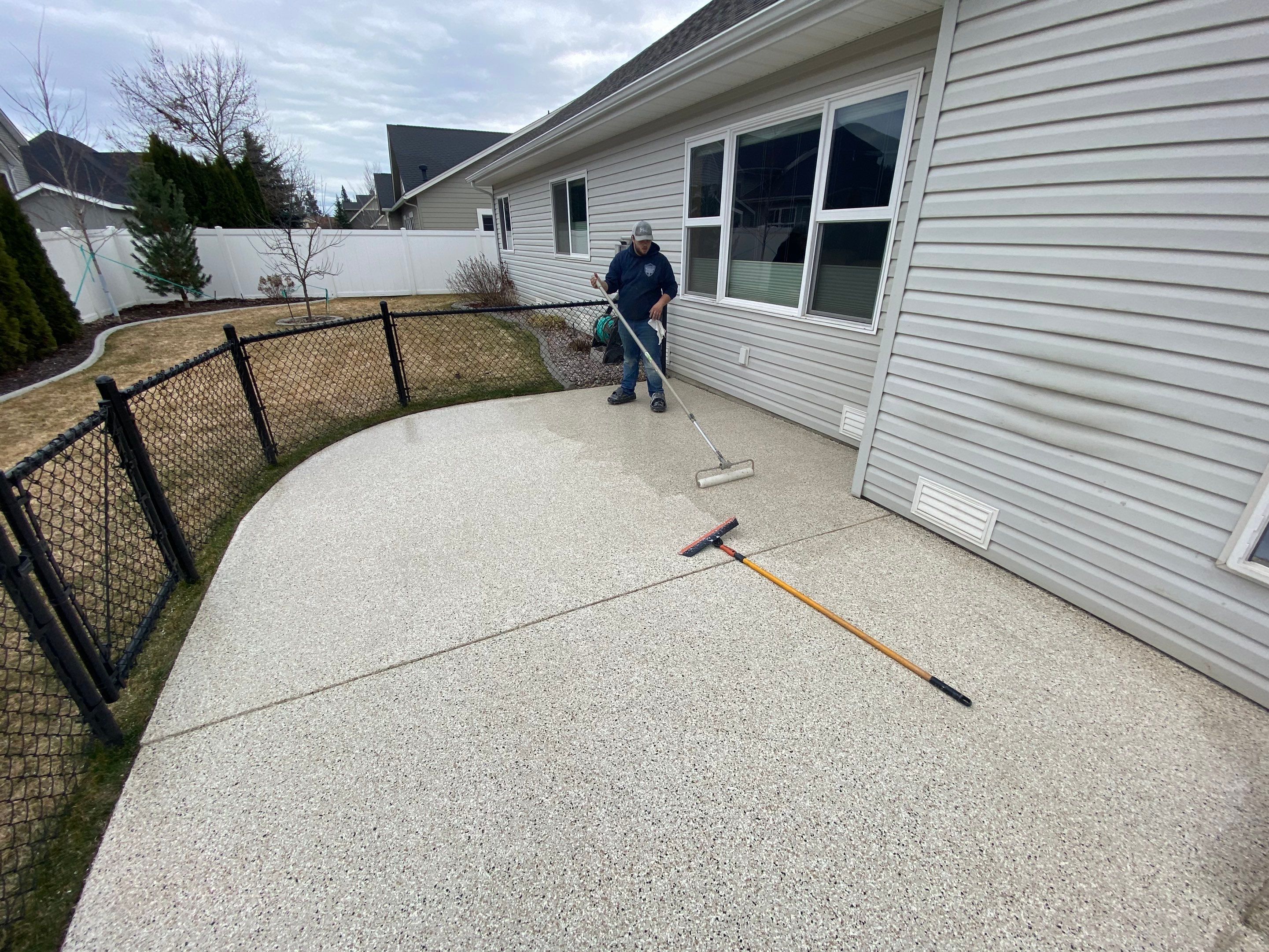 Patio and Walkway using Driftwood and the Penntek Evolution Flooring System by Croc Coatings, LLC