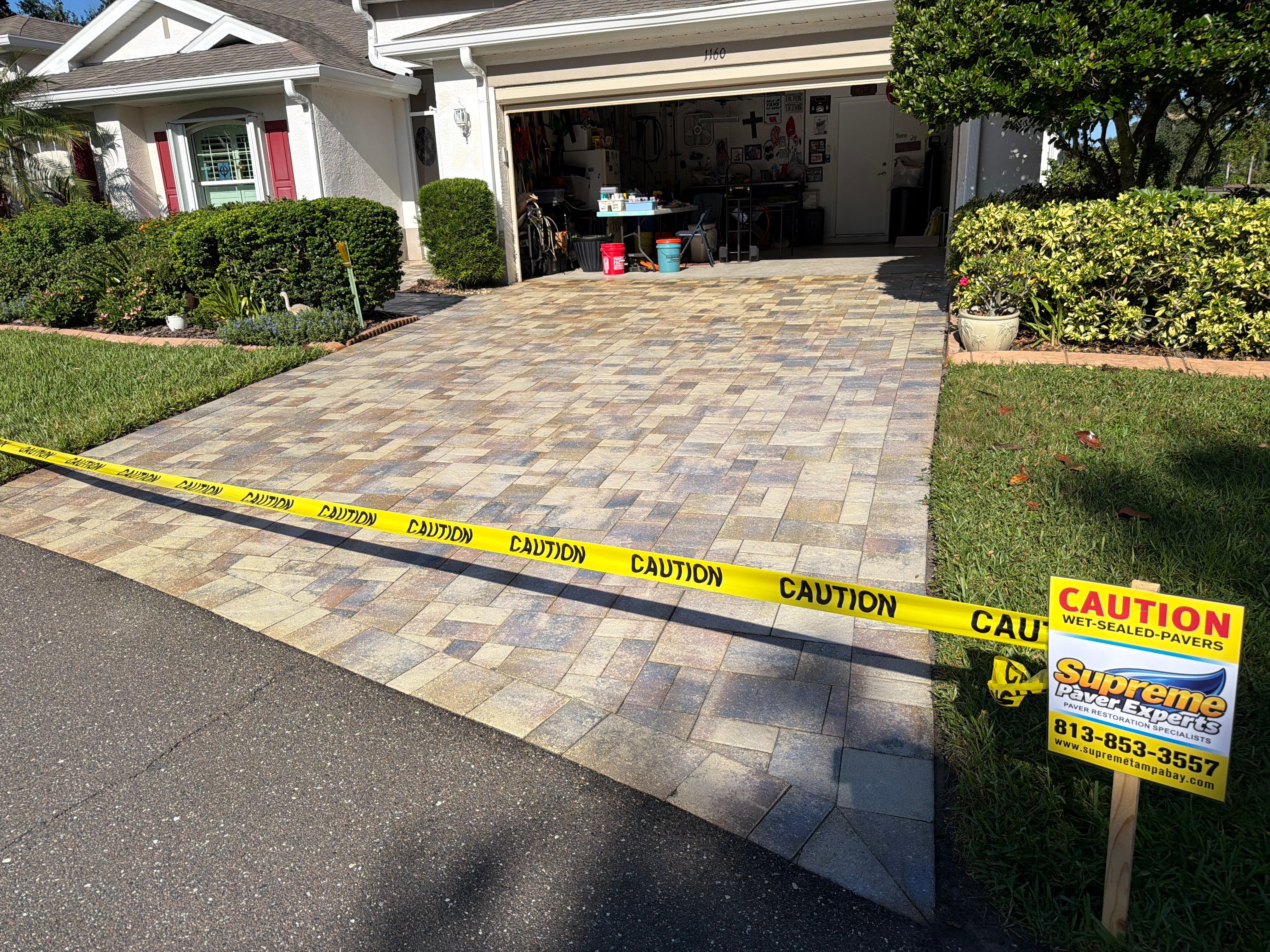 Sun City Center Driveway and Walkway Paver Sealing Project by Supreme Paver Experts