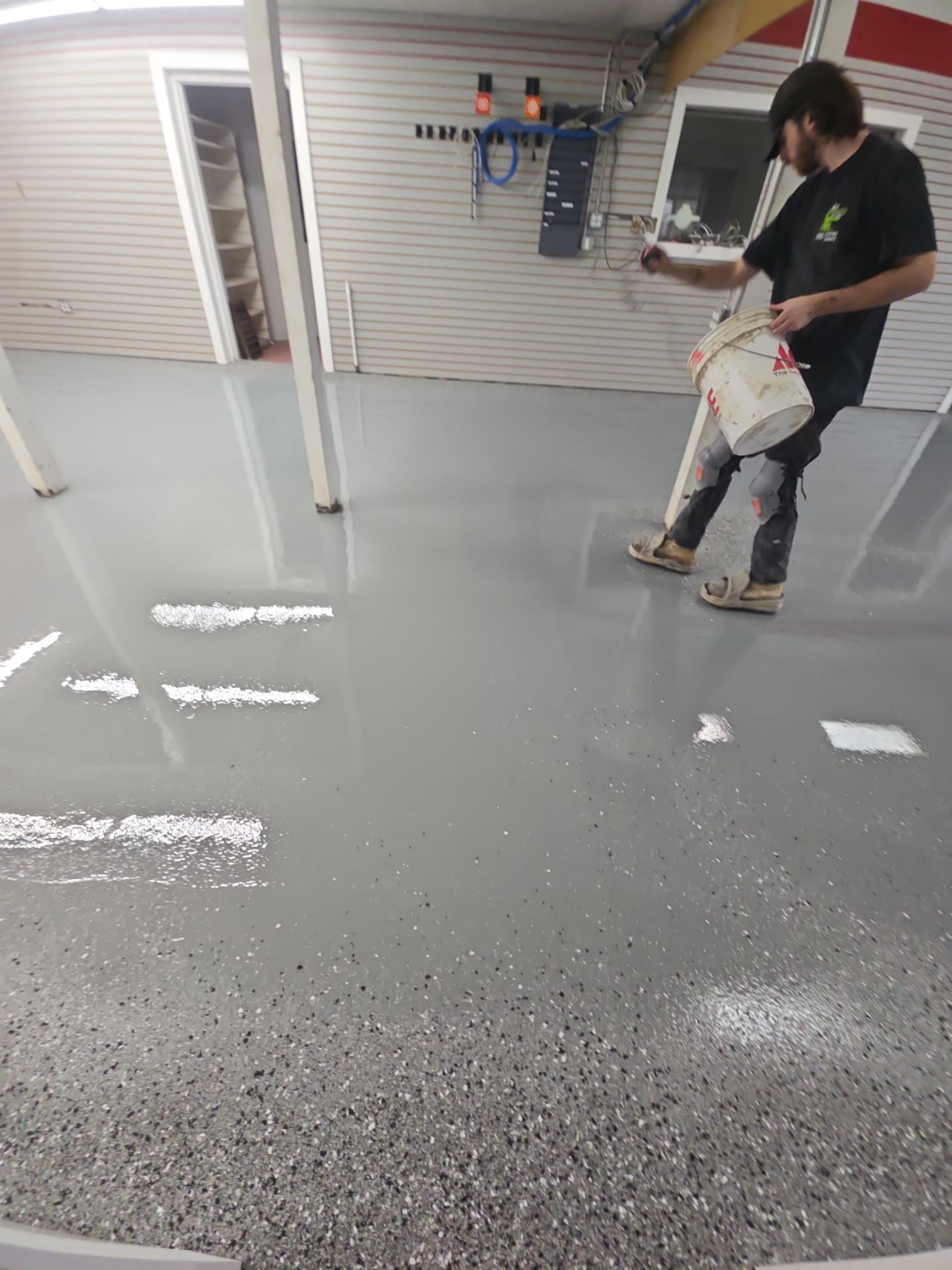 Commercial Floor Transformation in Lewiston Using Slate Hybrid Finish by Croc Coatings, LLC