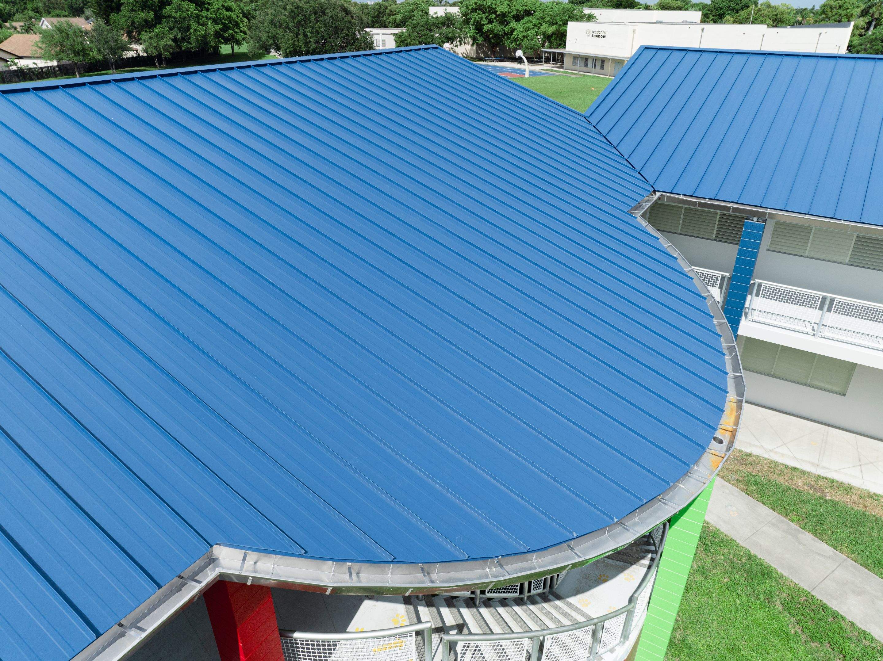 24ga 1.5" Mechanical Seam Slate Blue by Total Roofing System The Metal Roof Experts