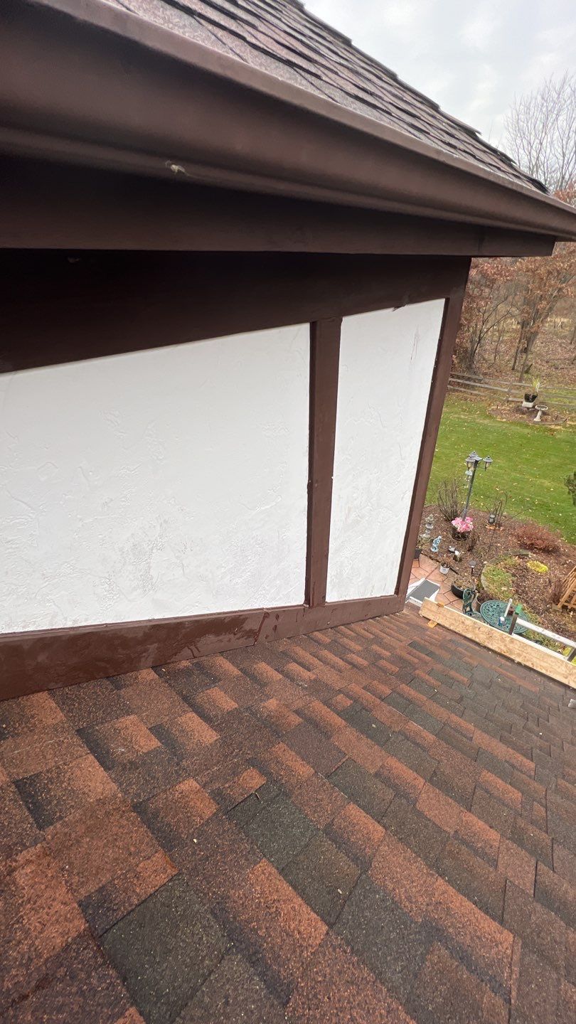 Step flashing repair on roof to wall by Pro Home Services Inc
