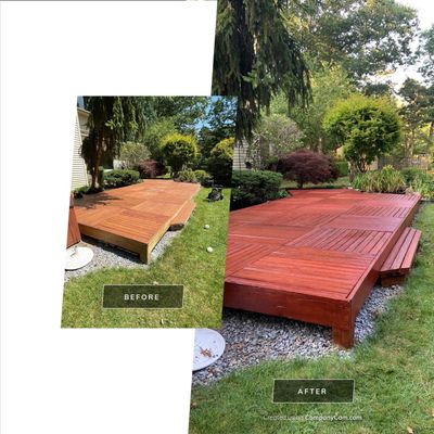 Deck Refinishing Using Powerwasher