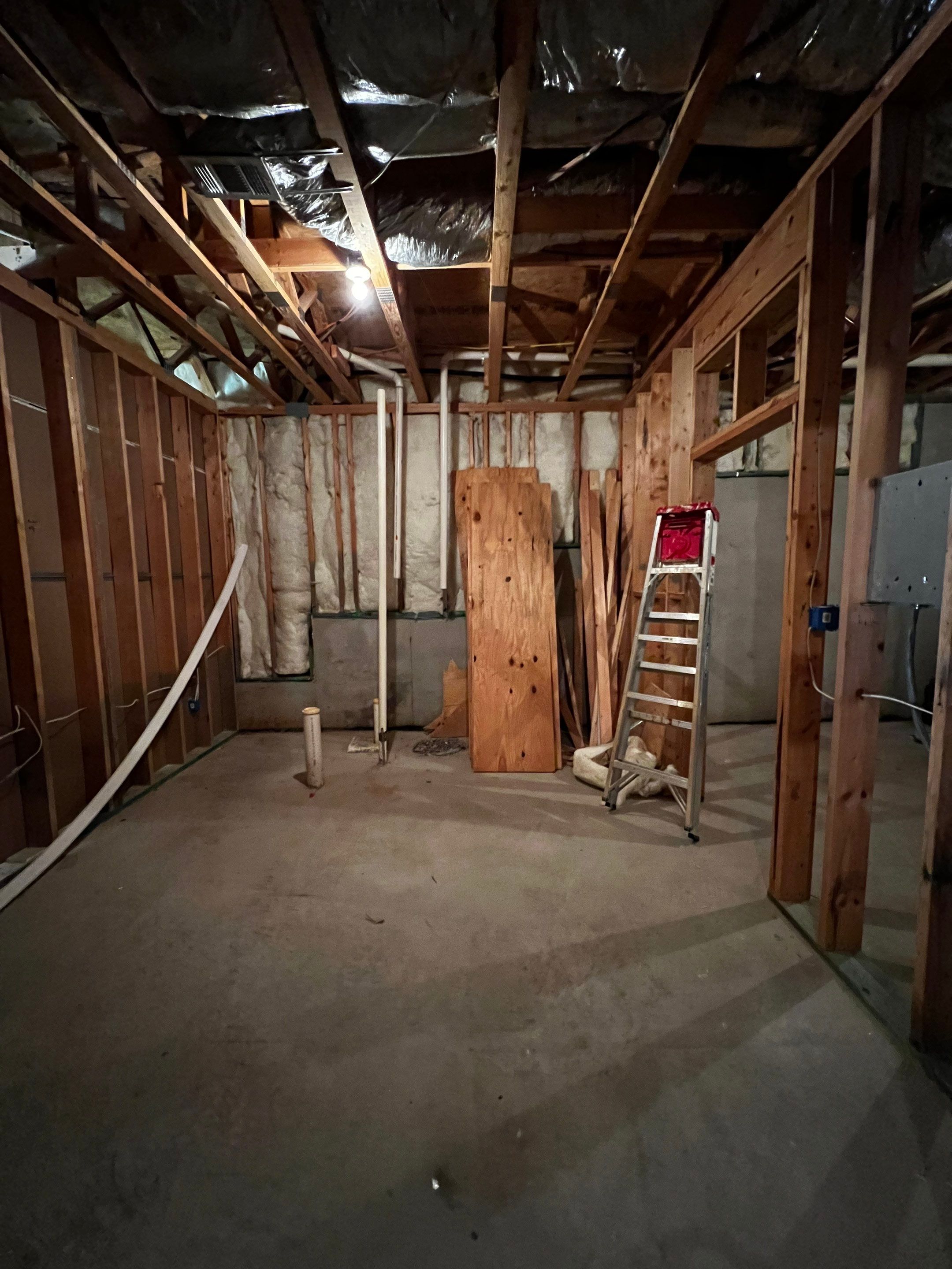 Finished Basement Renovation Featuring Polished Concrete in Atlanta by Swift Home Renovations
