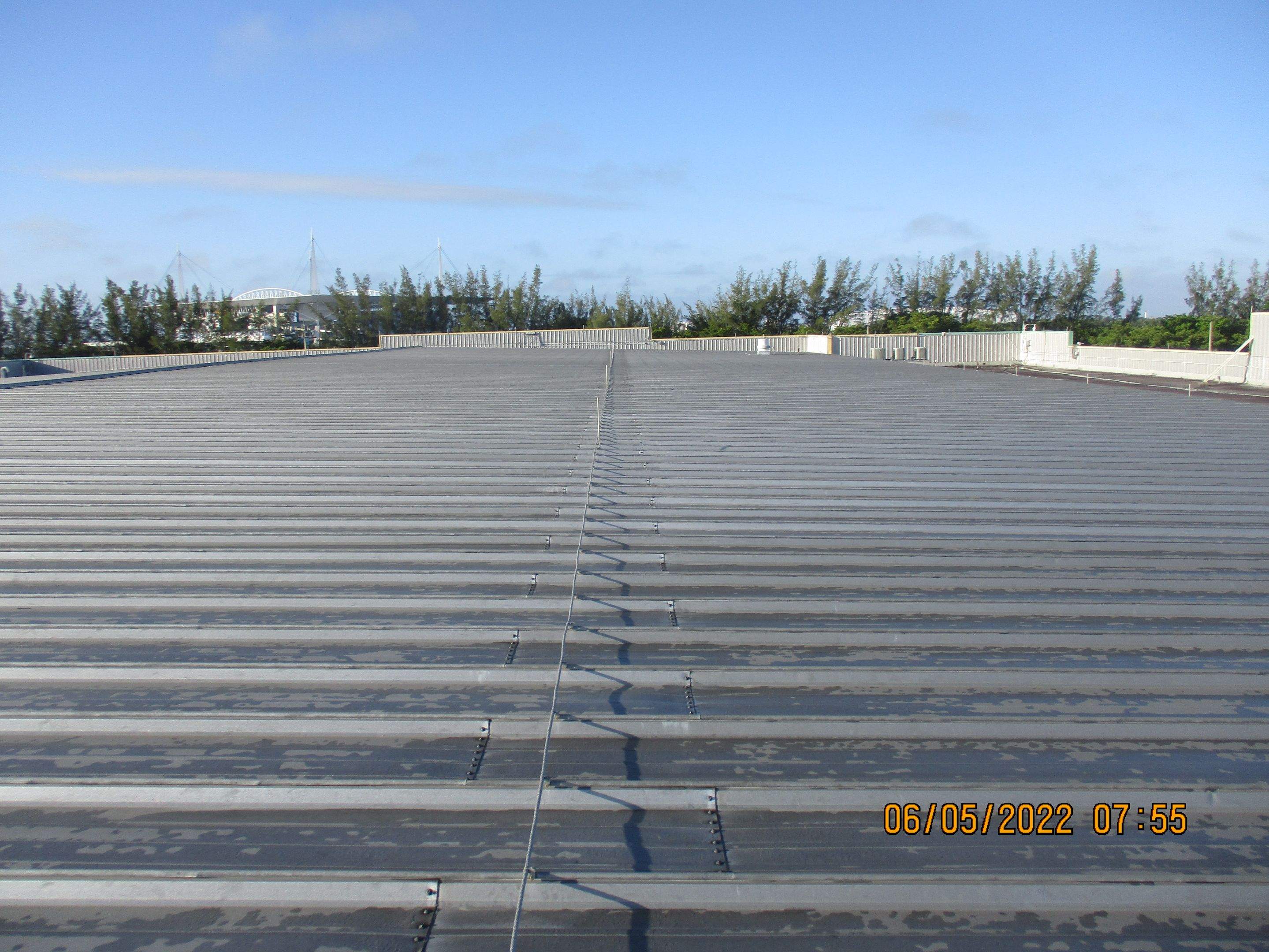 Calder Casino & Race Track Partial Metal Restoration  using #924 Eterna-Sil Premium Silicone Roof Coating by Morton Roofing, Inc.