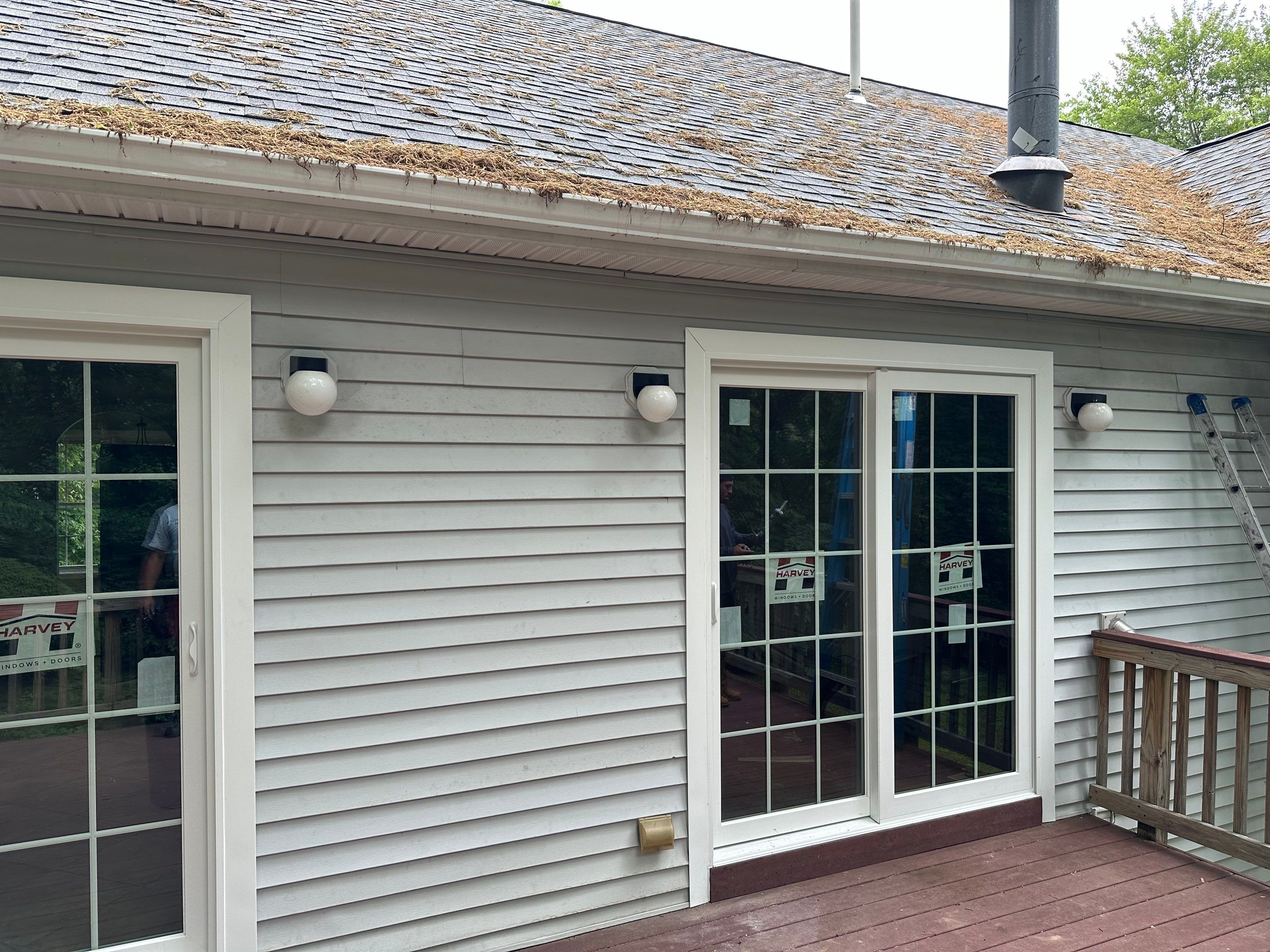 Residential Roofing Installation using Owens Corning TruDefinition Duration AR - Estate Gray & New Harvey Windows by A Plus Exterior