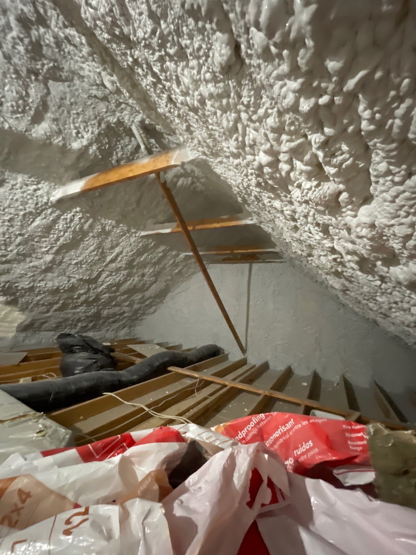 Attic Insulation using open cell spray foam by NYS Foam & Energy