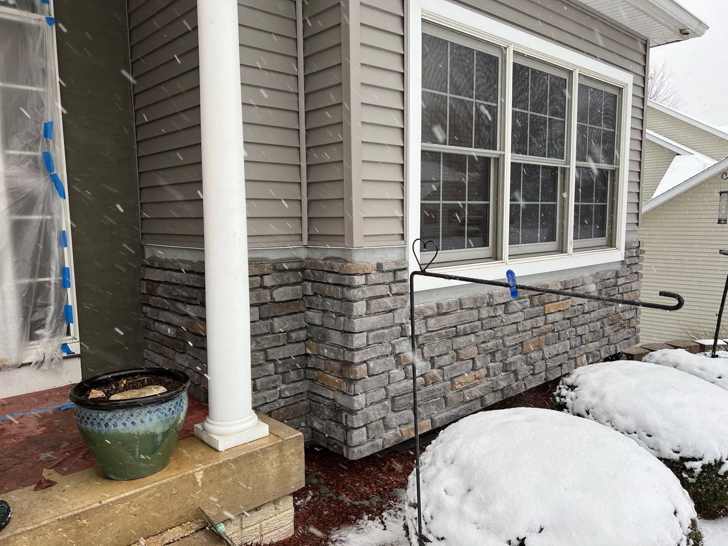 Masonry Veneer Stone Installation by ACE Waterproofing & Basement Solutions
