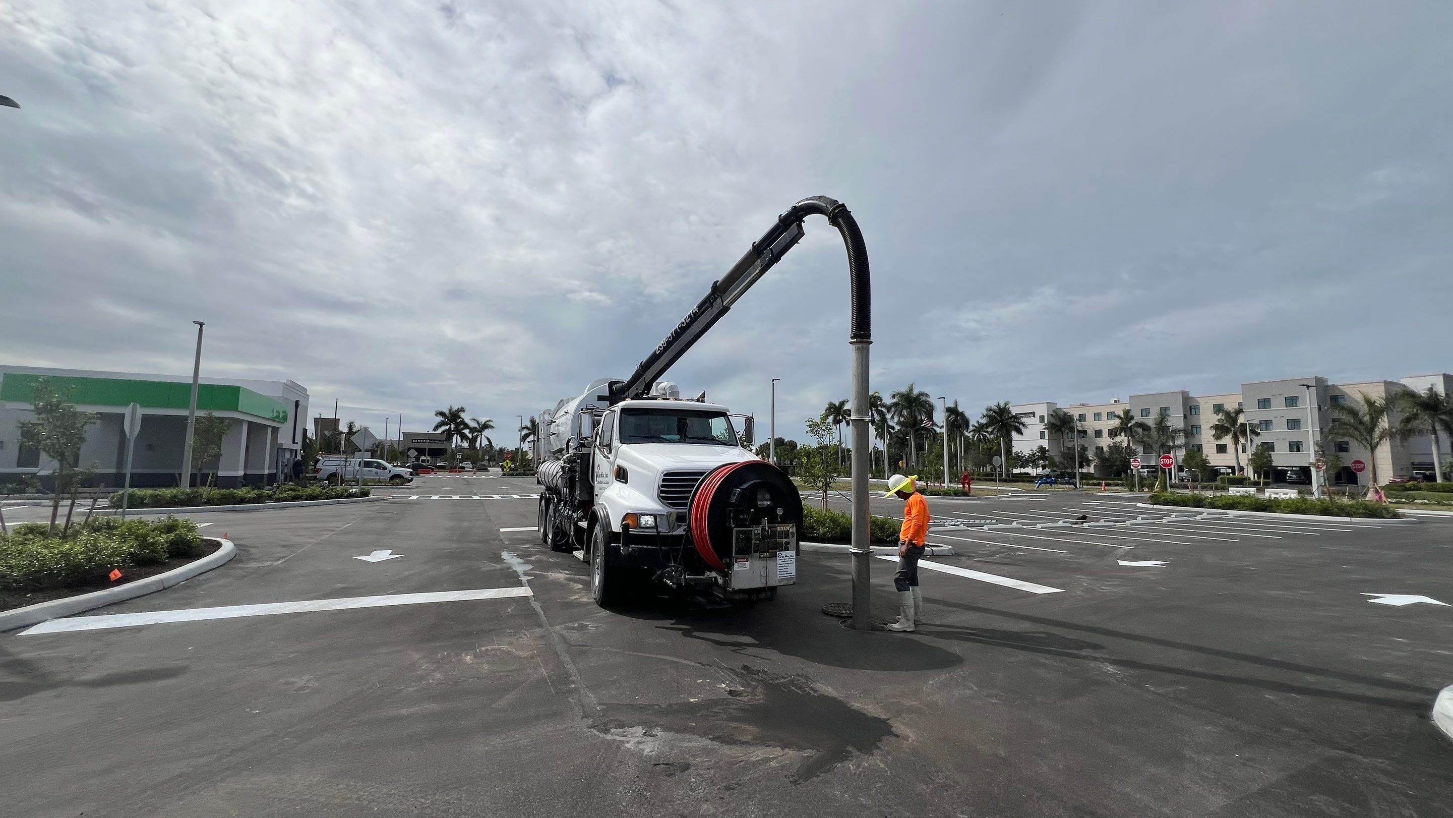 New Construction Commercial Parcel Stormwater System Cleaning by APS Power & Water