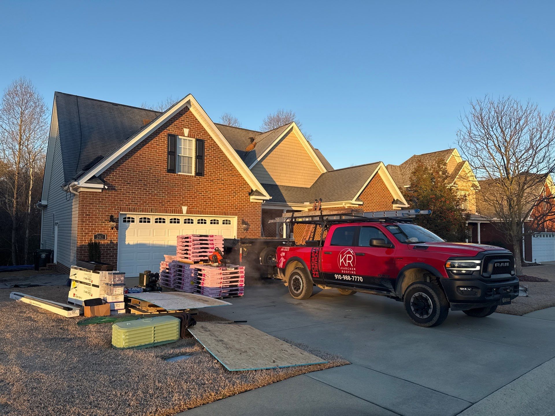 Residential Roofing Installation using Owens Corning by Karcher Roofing & Construction