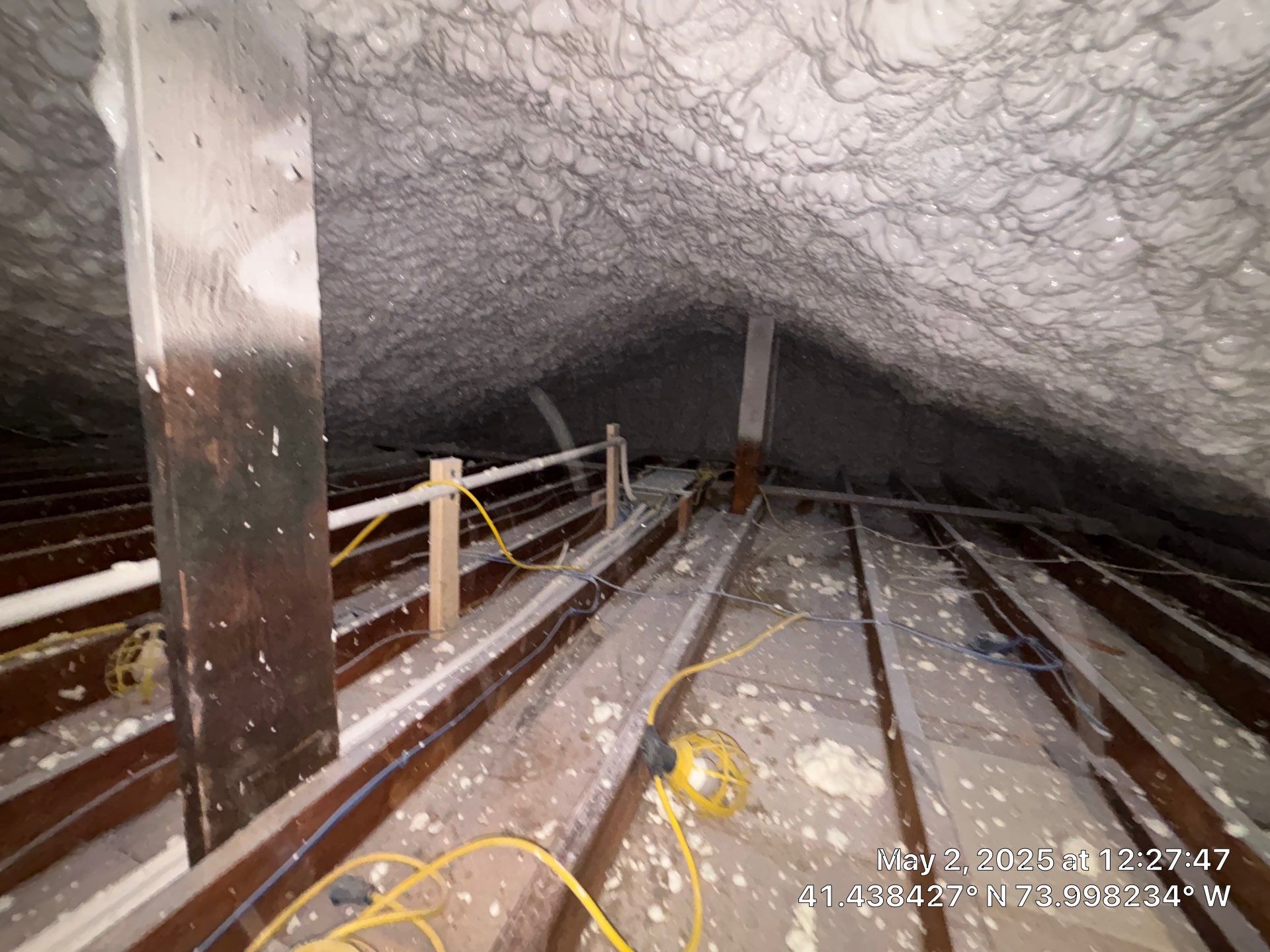 Attic Insulation using open cell spray foam by NYS Foam & Energy