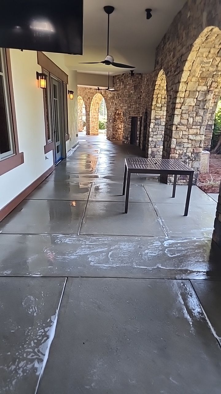 concrete Clean using cleaner by G&H Home Tech Pros LLC
