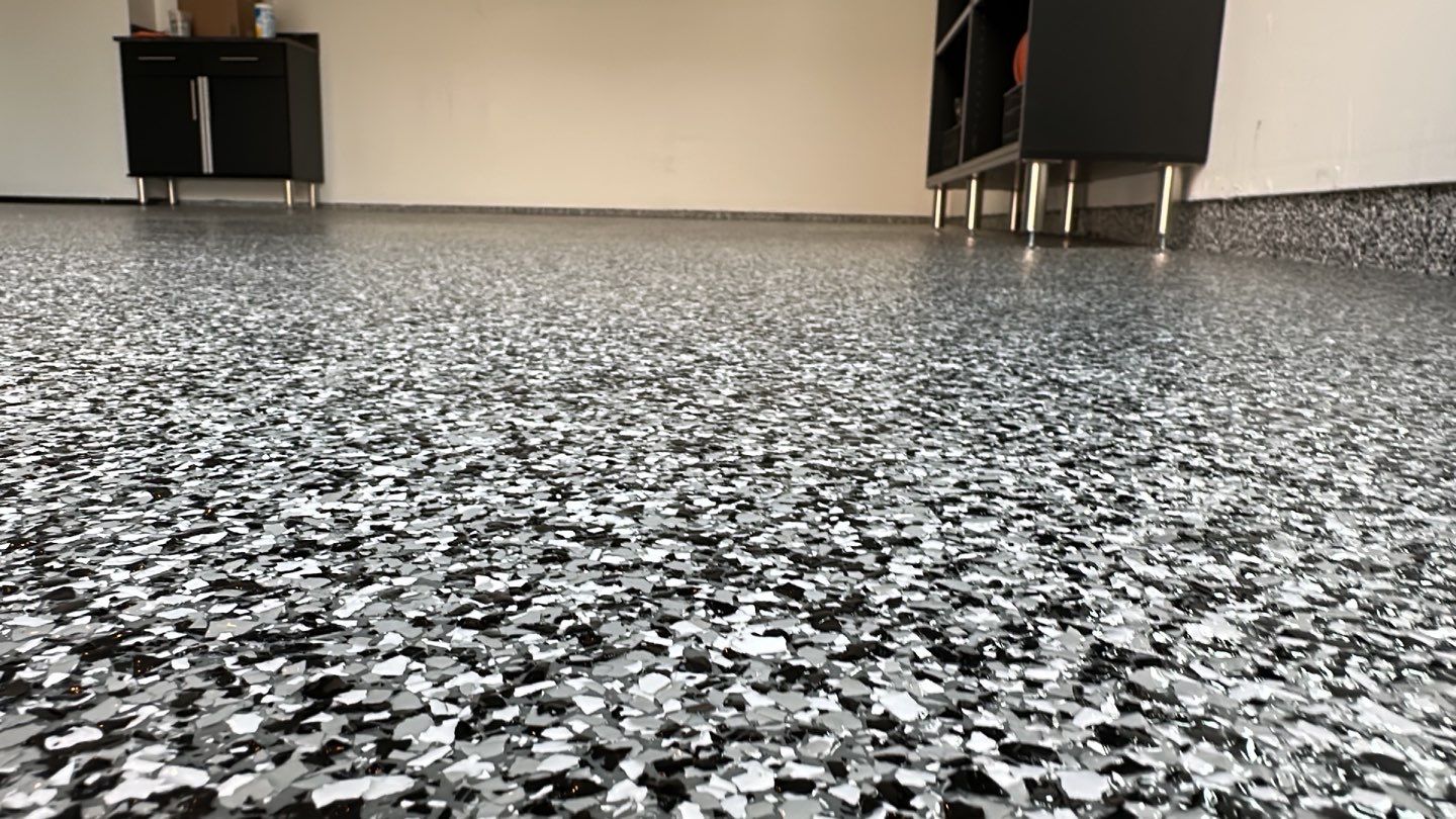 Garage Floor using Domino by Your1DayFloor.com