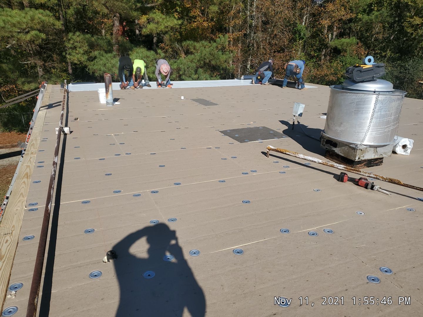 Commercial Roofing Installation using 50 mil PVC by Hostetler Roofing