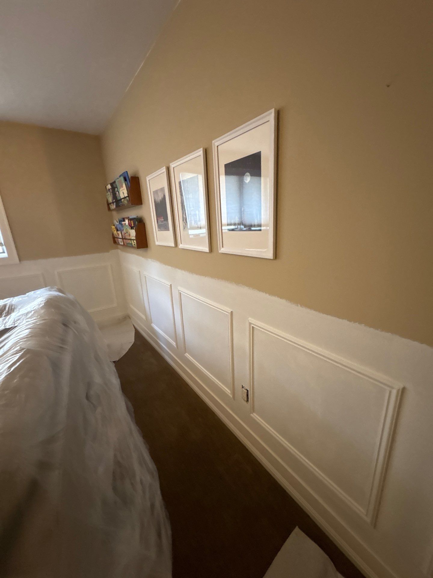 Sioux Falls Interior Painting with Custom Wainscoting and Decorative Wallpaper by Select Painting, Coatings & Garage Cabinets