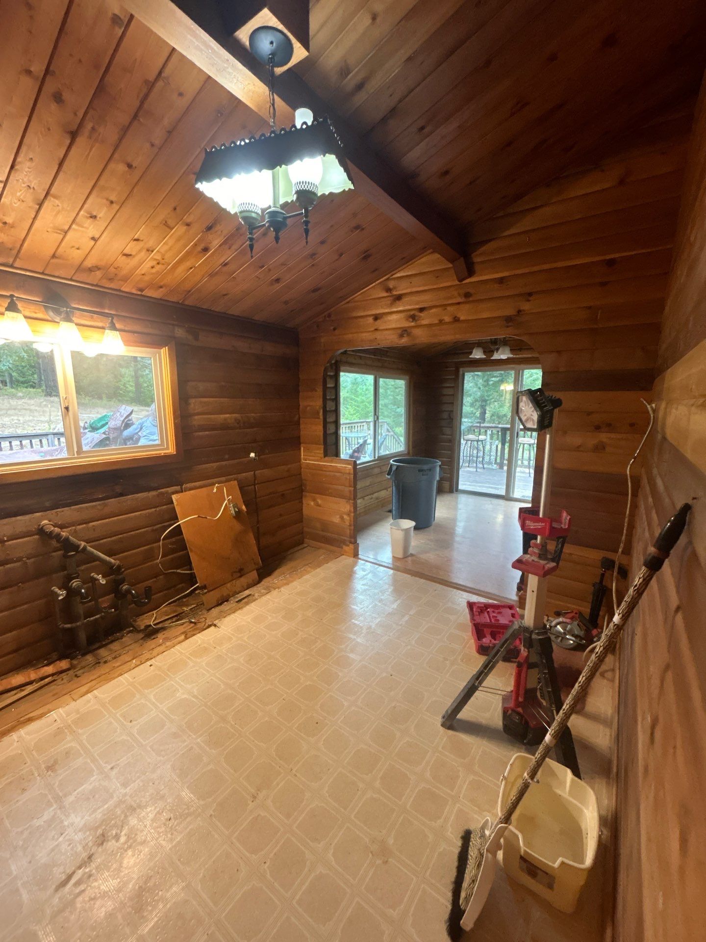 Kitchen Transformation in Newberg Log Cabin by Pinnacle Contractors