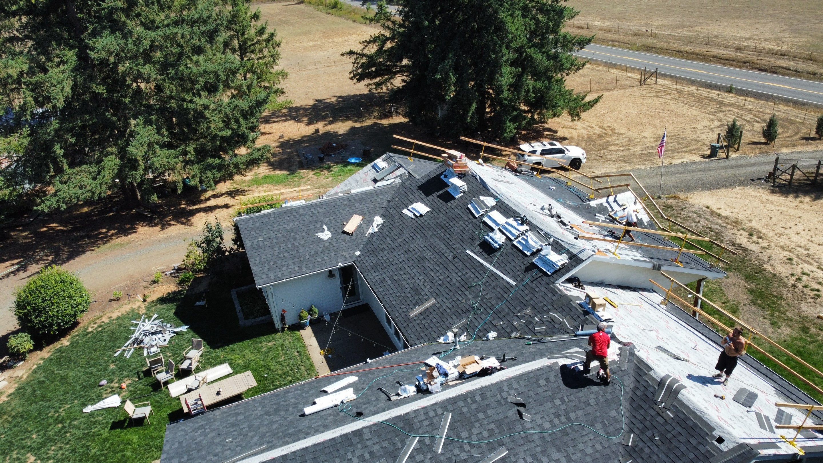 Residential Roofing Installation using IKO Dynasty (Color: Granite Black) by Orezona Building & Roofing Company, Inc.