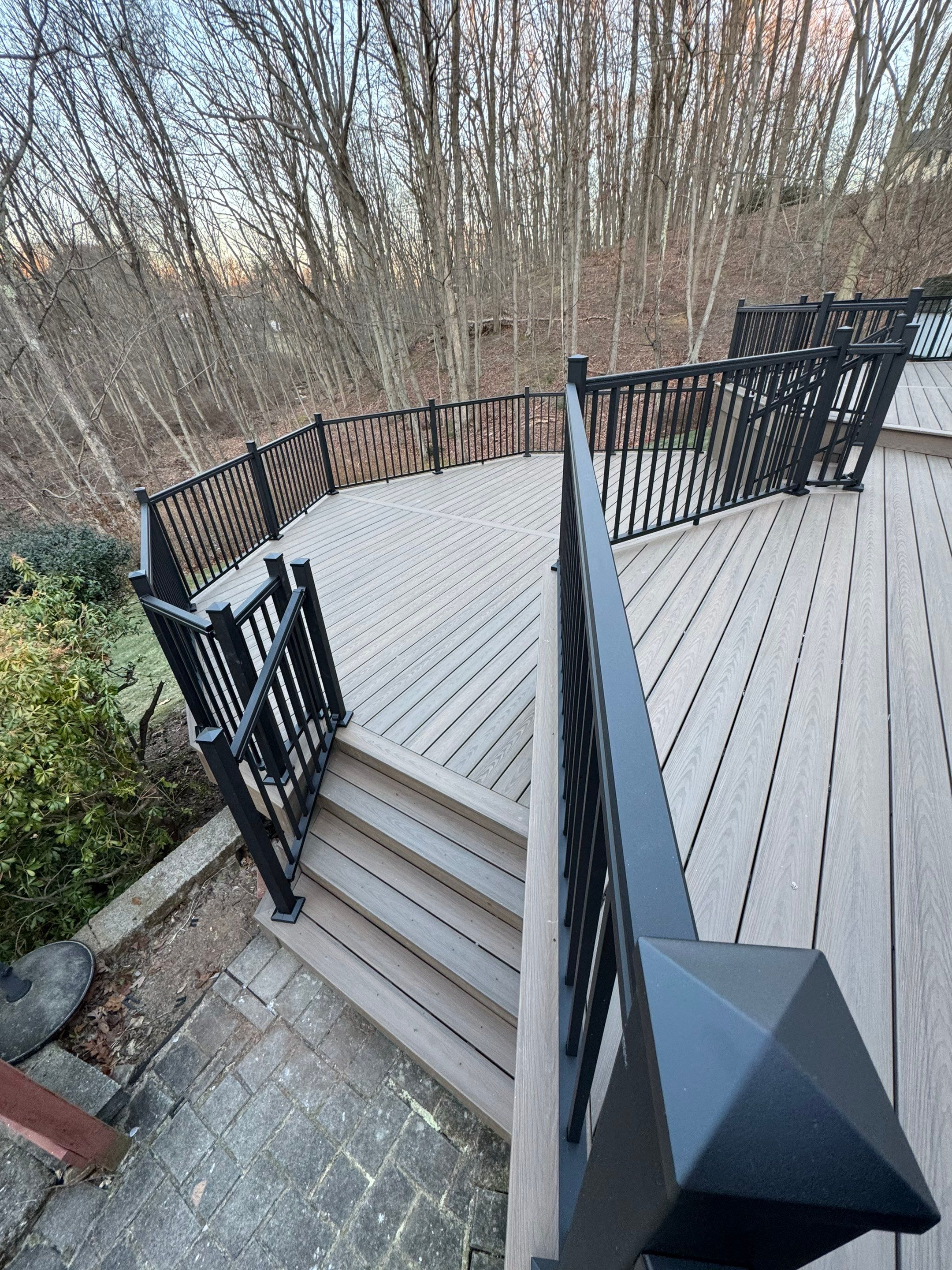 New Deck using Deckorators  decking and vinyl railings by deck guardian