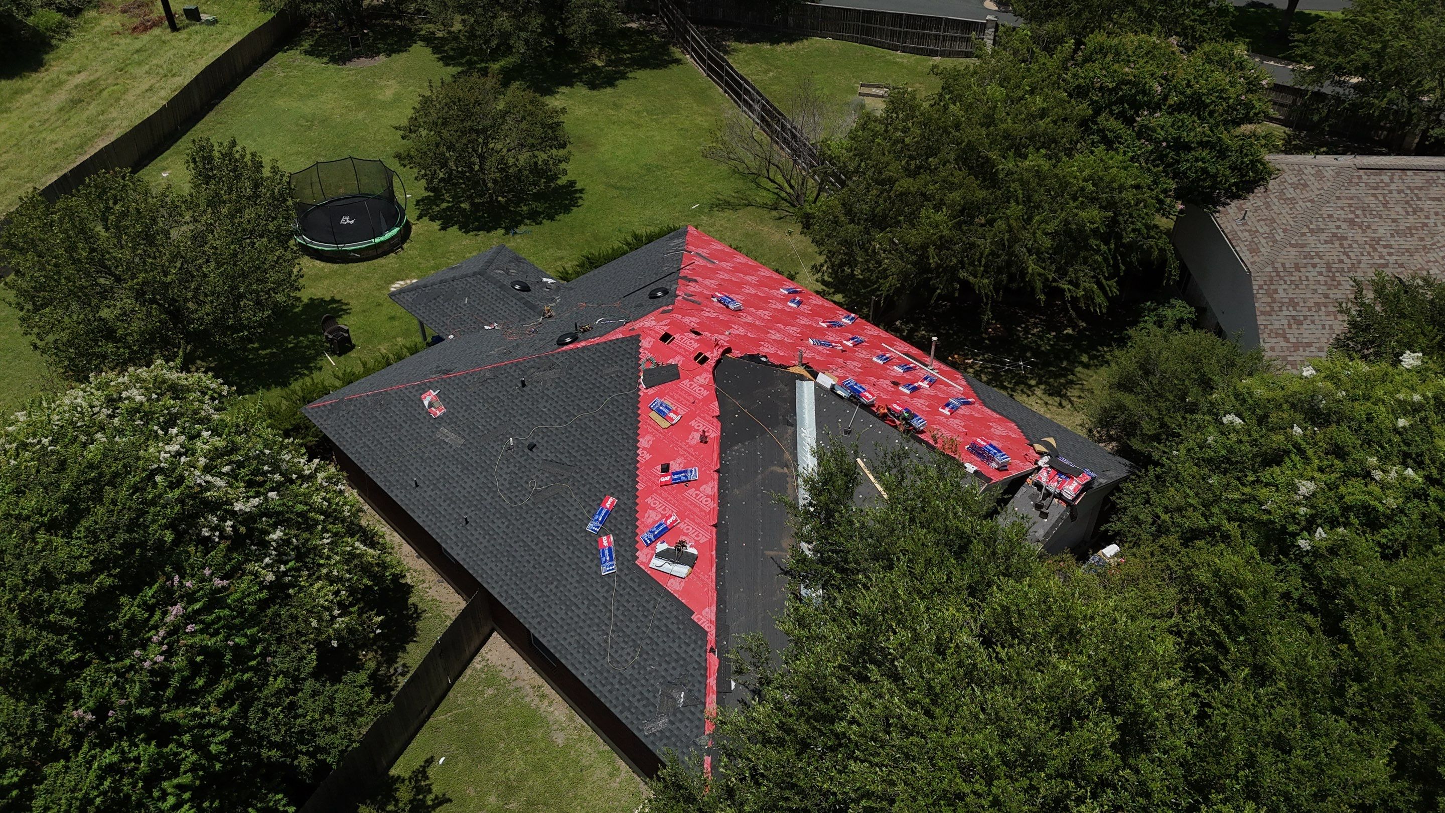 Residential Roof Replacement using GAF - HDZ - Charcoal by Action Exteriors Austin