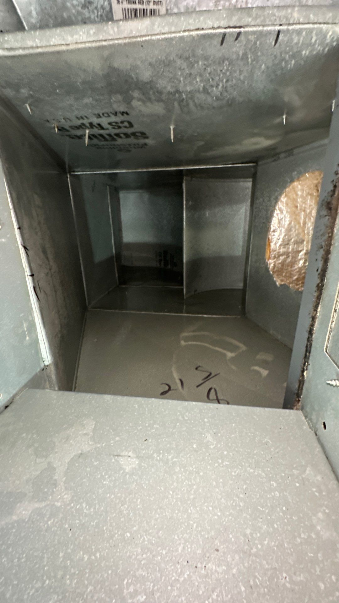 Air Duct Cleaning and Suspect Growth Removal Before and After Video/Photos Removal of mechanical component. by All Seasons Air Duct Cleaning 