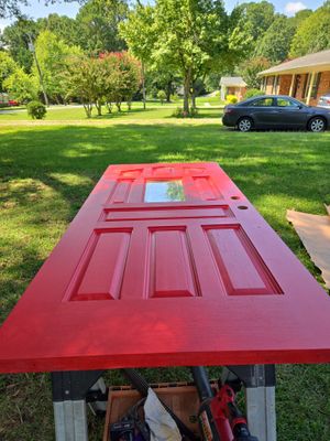 From Stained to Stunning: Custom Front Door Finish!
