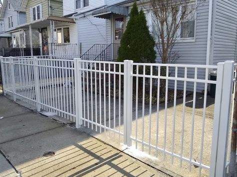 Aluminum Fence Installation using White Aluminum Puppy Picket Fence by Asap fence and gates, LLC