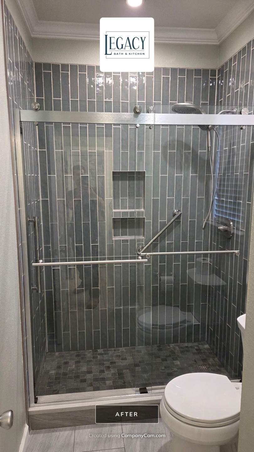Tub to Shower Conversion with Glass Enclosure in San Antonio by Legacy Bath and Kitchen