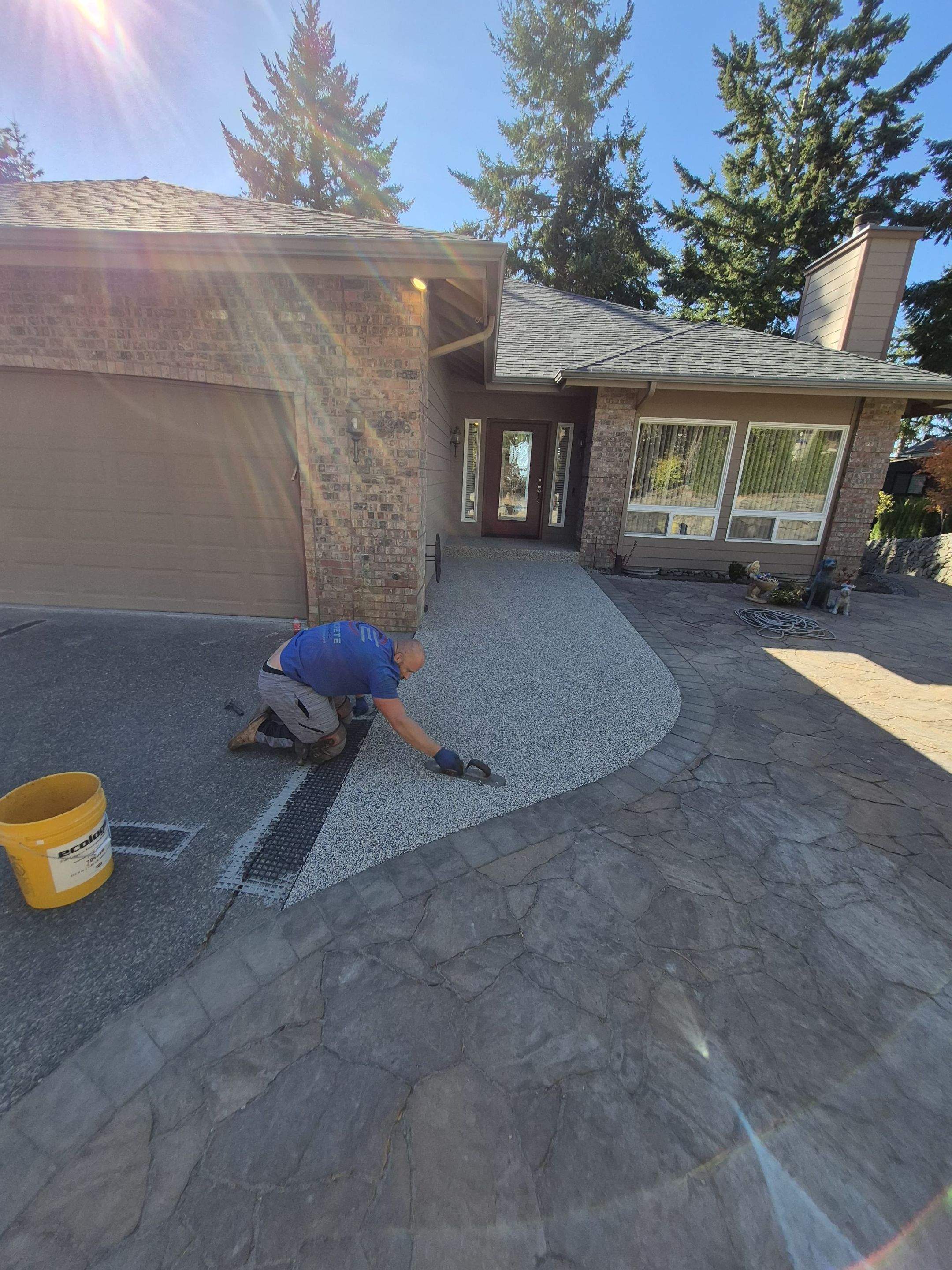 Stylish Walkway and Patio in Tennessee Vuba Stone by Concrete Coating Experts Inc.