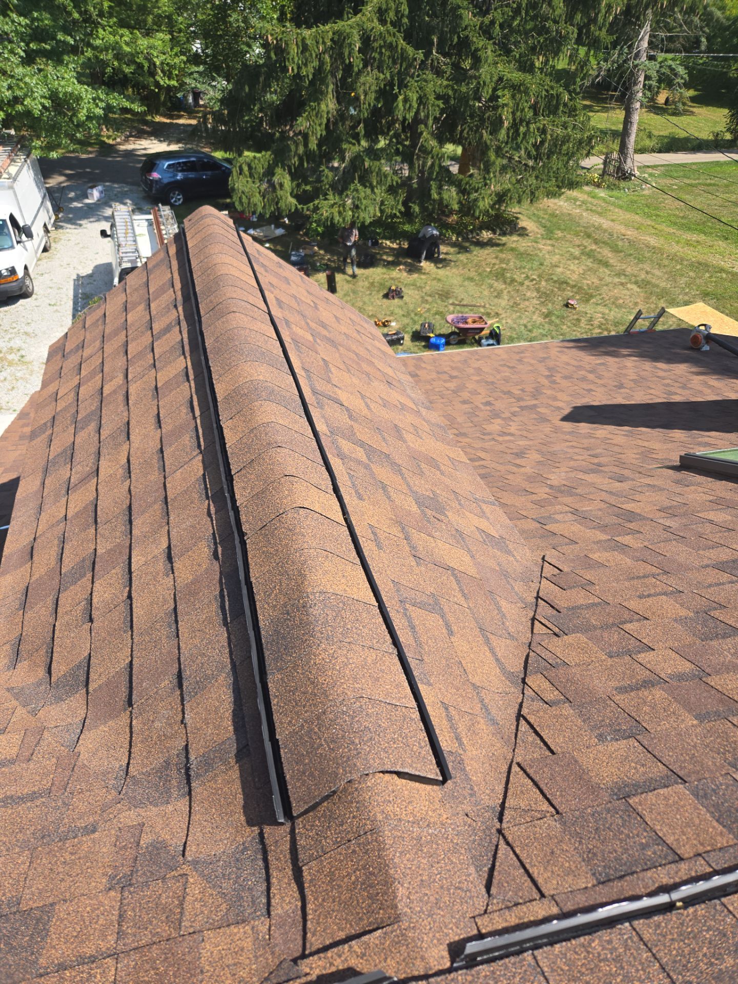 Atlas Pinnacle, Color, Burnt Hickory, Drip Edge, Color, Royal Brown by Eagle Eye Roofing