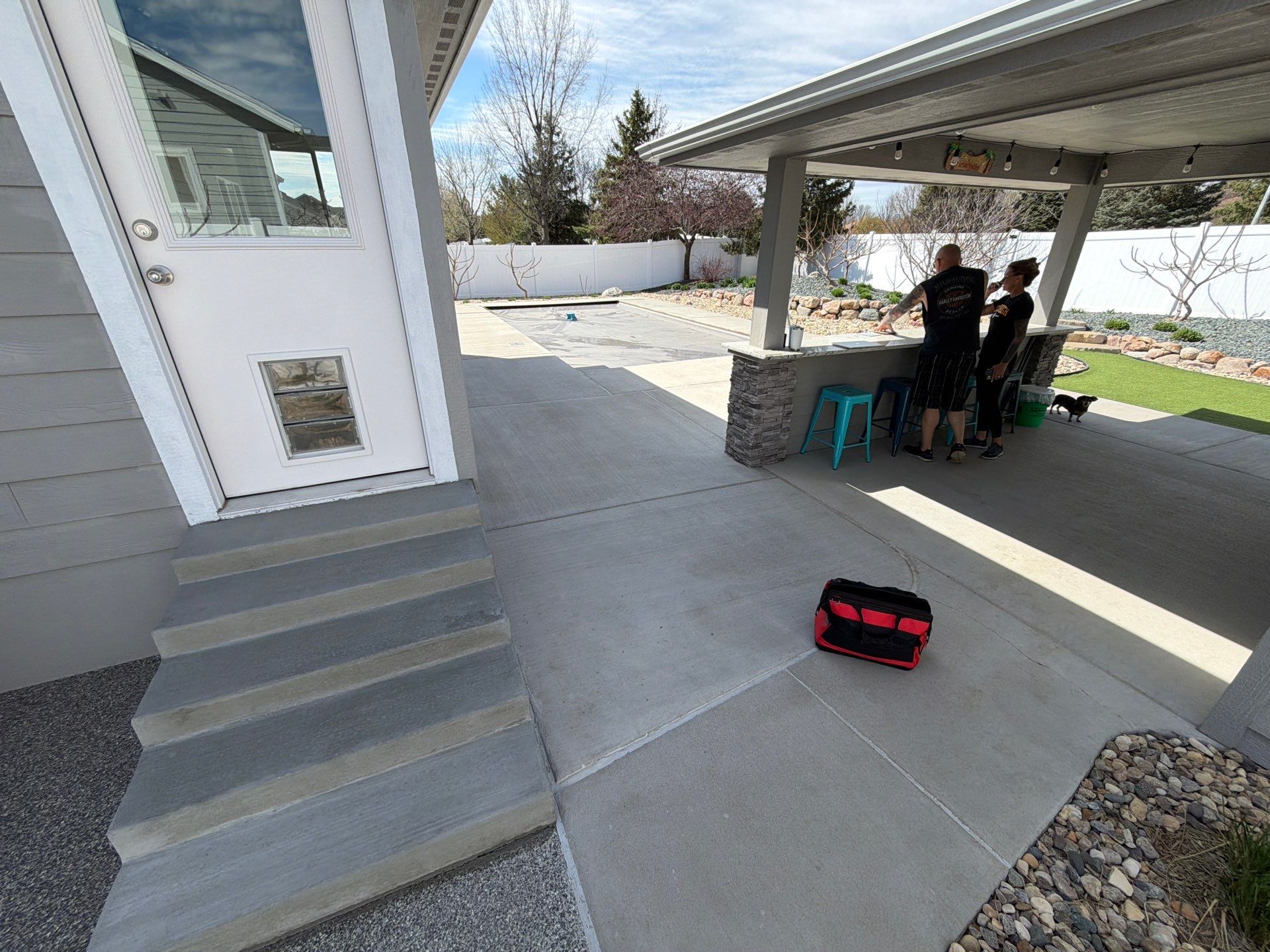 Silver Creek Flak Coating for Patio and Entry Steps in Sioux Falls by Select Painting, Coatings & Garage Cabinets