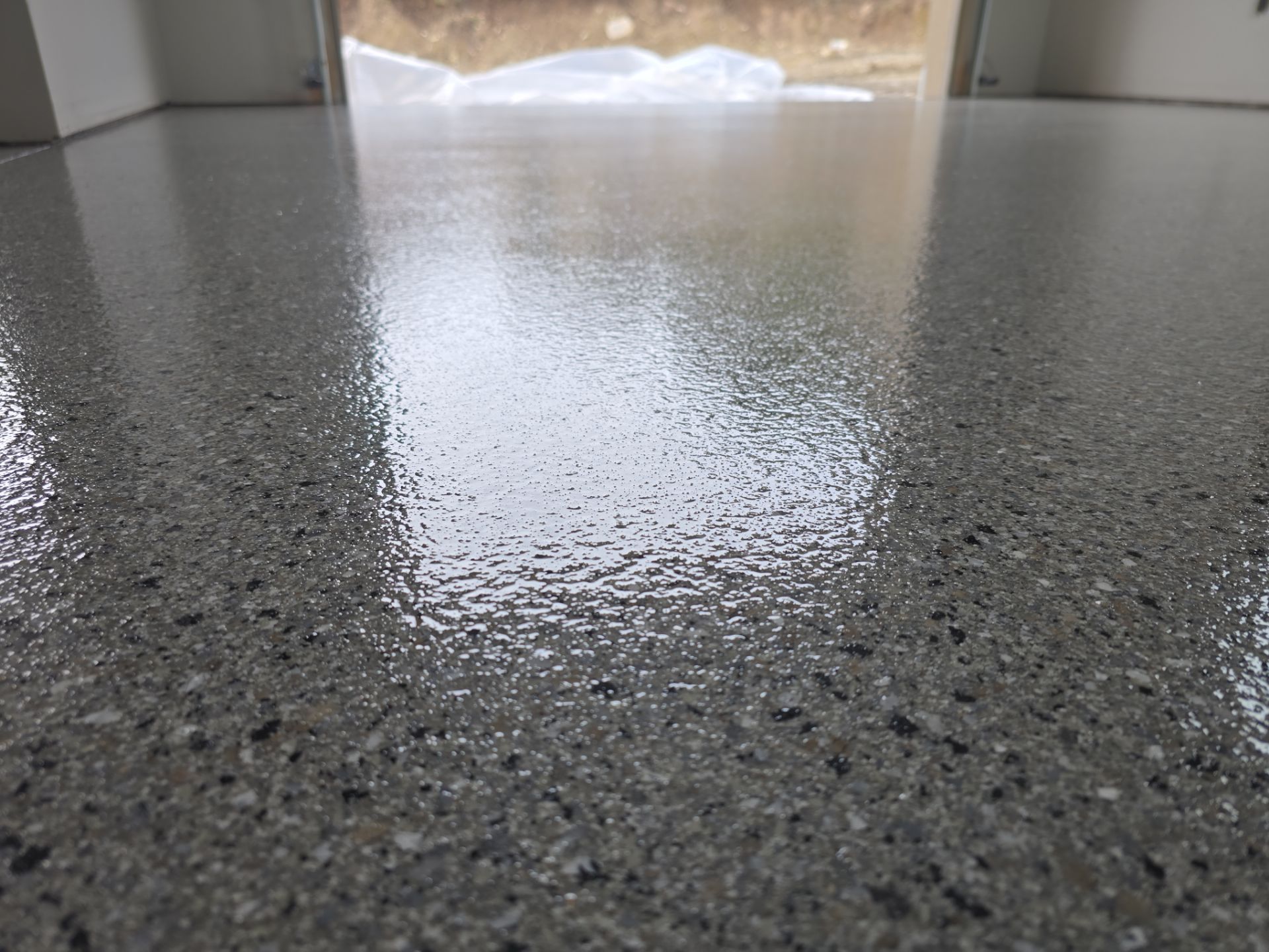 Shale Hybrid Polyurea Garage Floor Coating in Addy by Croc Coatings, LLC