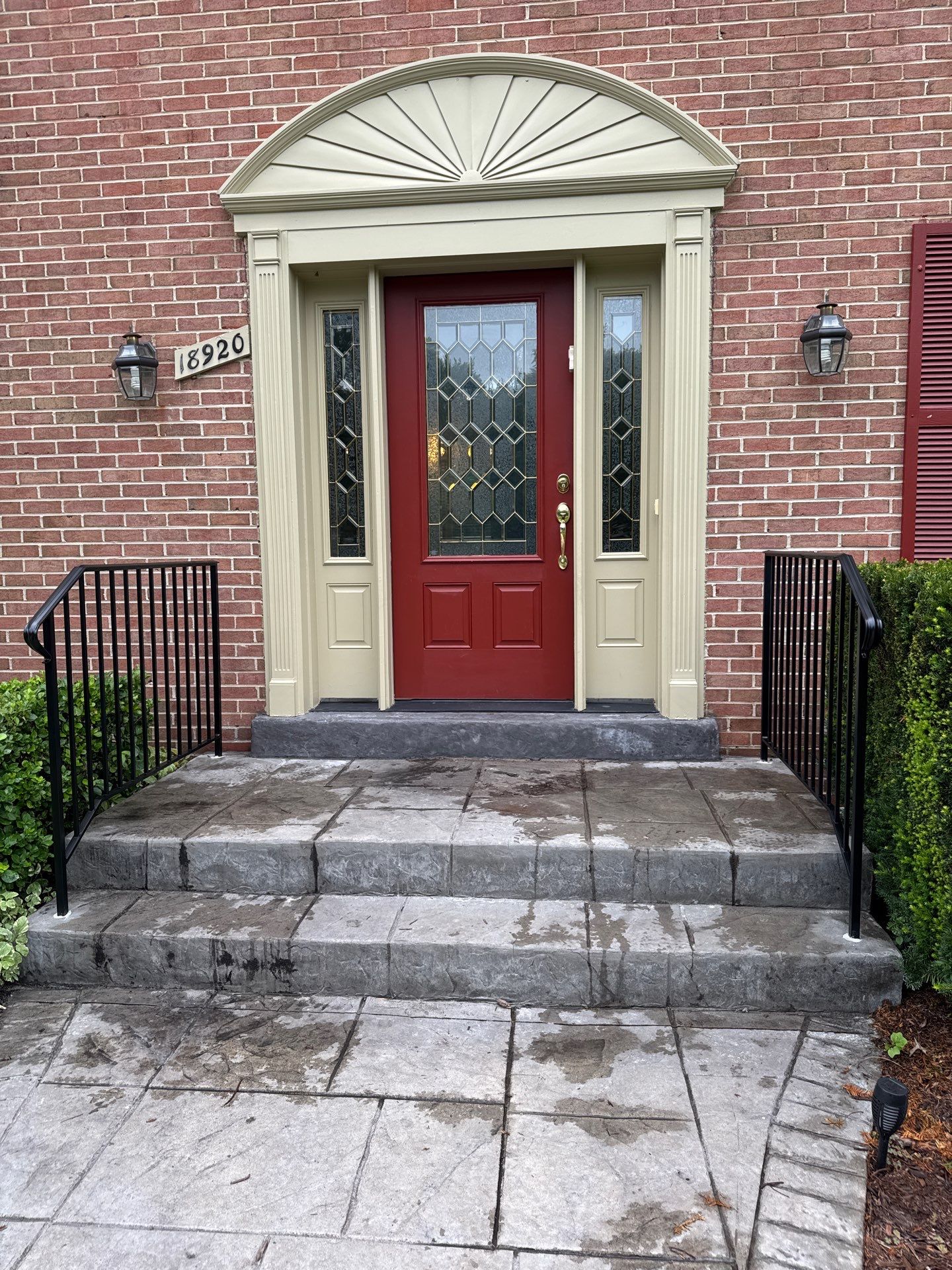 Residential Front Entry –Traditional Iron Exterior Railings - Brookeville, MD by Capitol Iron Works