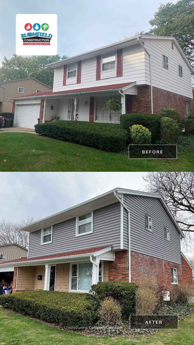 Vinyl Siding Replacement - Private Residence  by Bloomfield Construction & Restoration