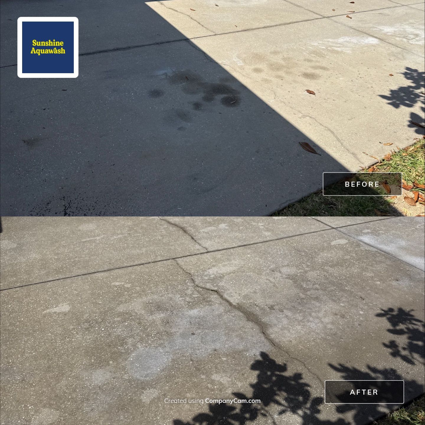 Concrete Driveway Oil Stain Removal | Harrison Ranch Community | Parrish, FL by Sunshine AquaWash