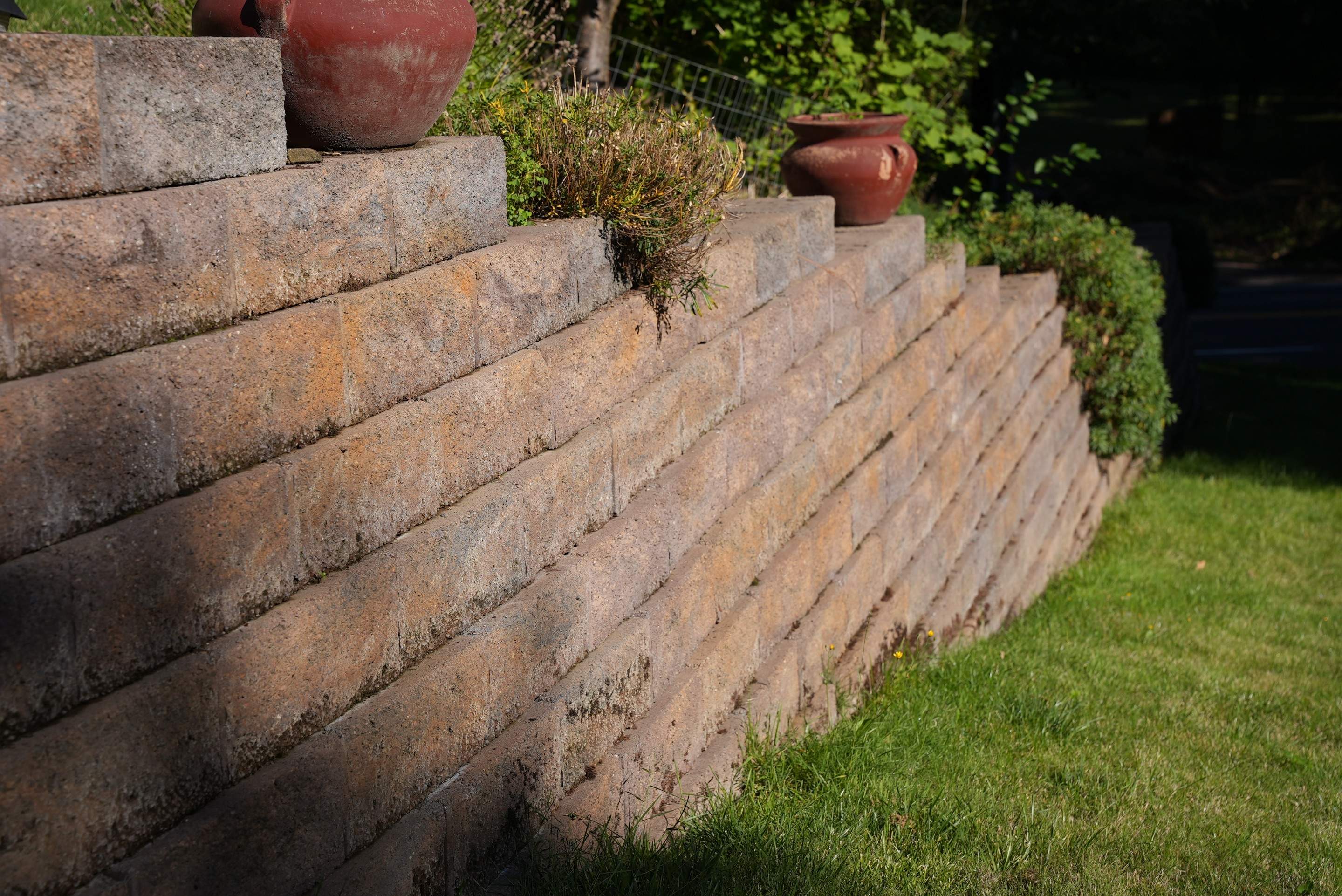 Mehta | Tiled Driveway with Sealer & Retaining Wall  by Jireh Asphalt & Concrete Inc 