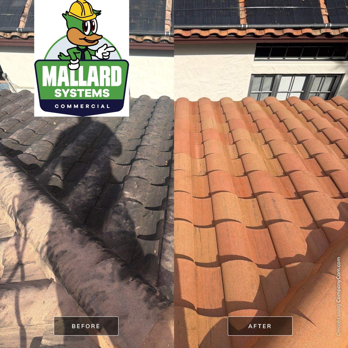 Barrel Tile Roof Cleaning by Mallard Systems