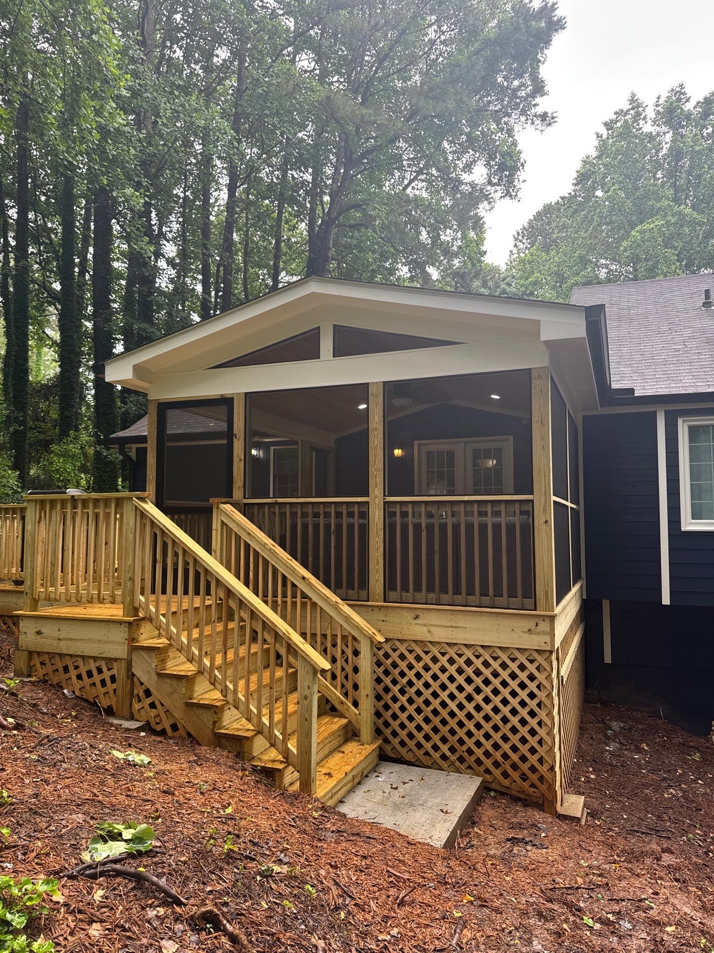 Custom Screened-In Porch and Multi-Level Deck Addition in Acworth by Swift Home Renovations