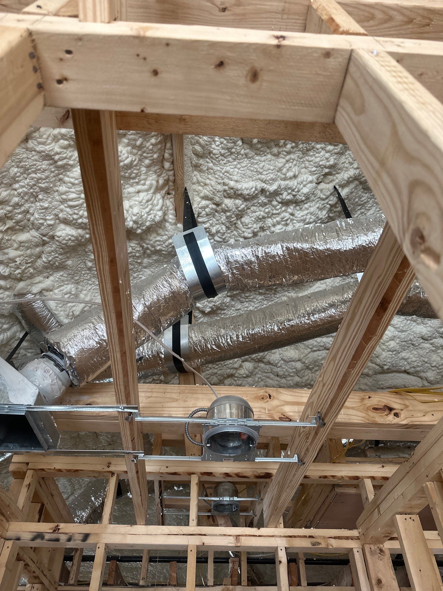 Open cell spray foam & rockwool job completed in Dallas TX by Apex Insulation Solutions