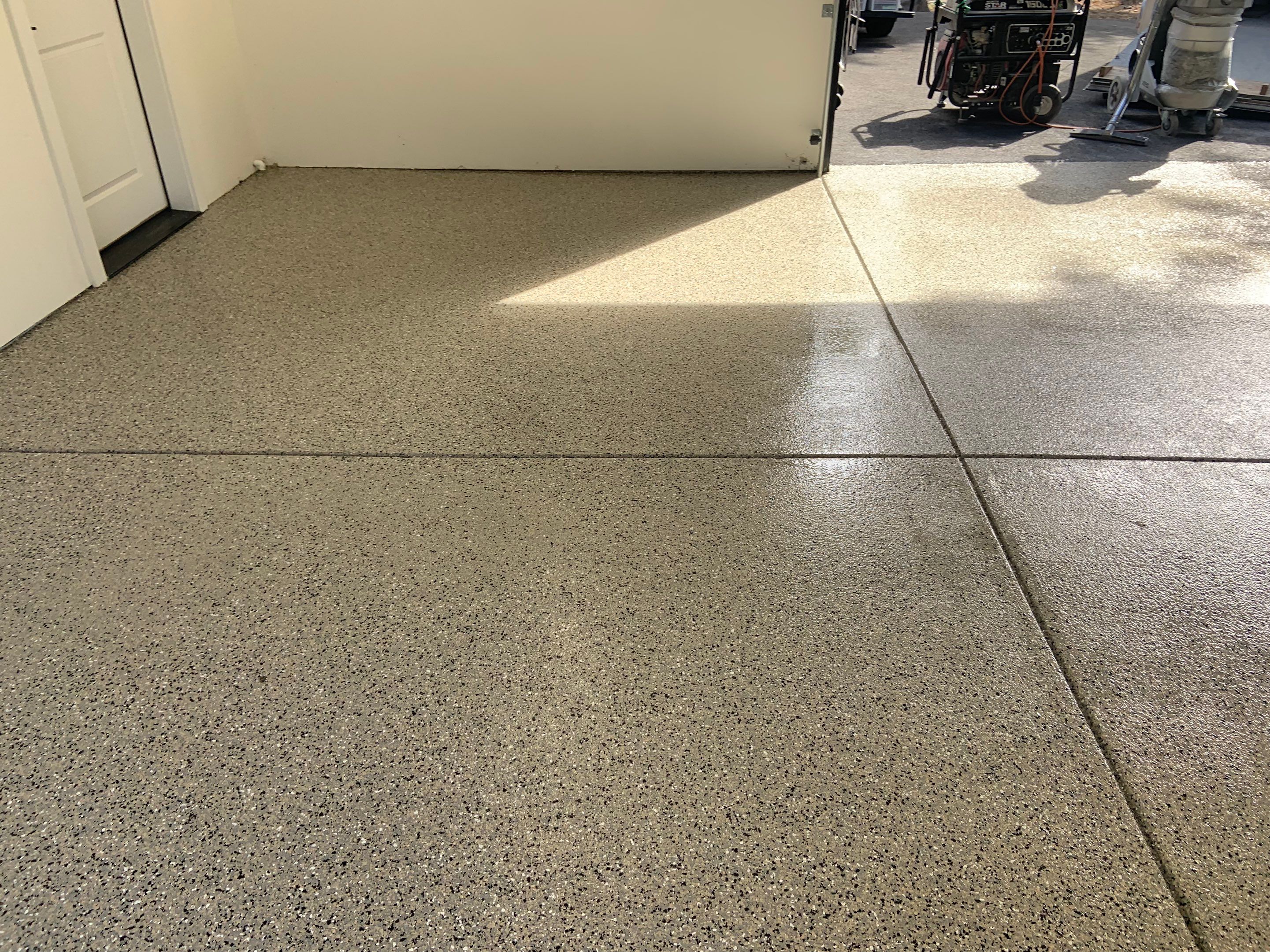 Garage Transformation using Mediterranean Colorway by Croc Coatings, LLC