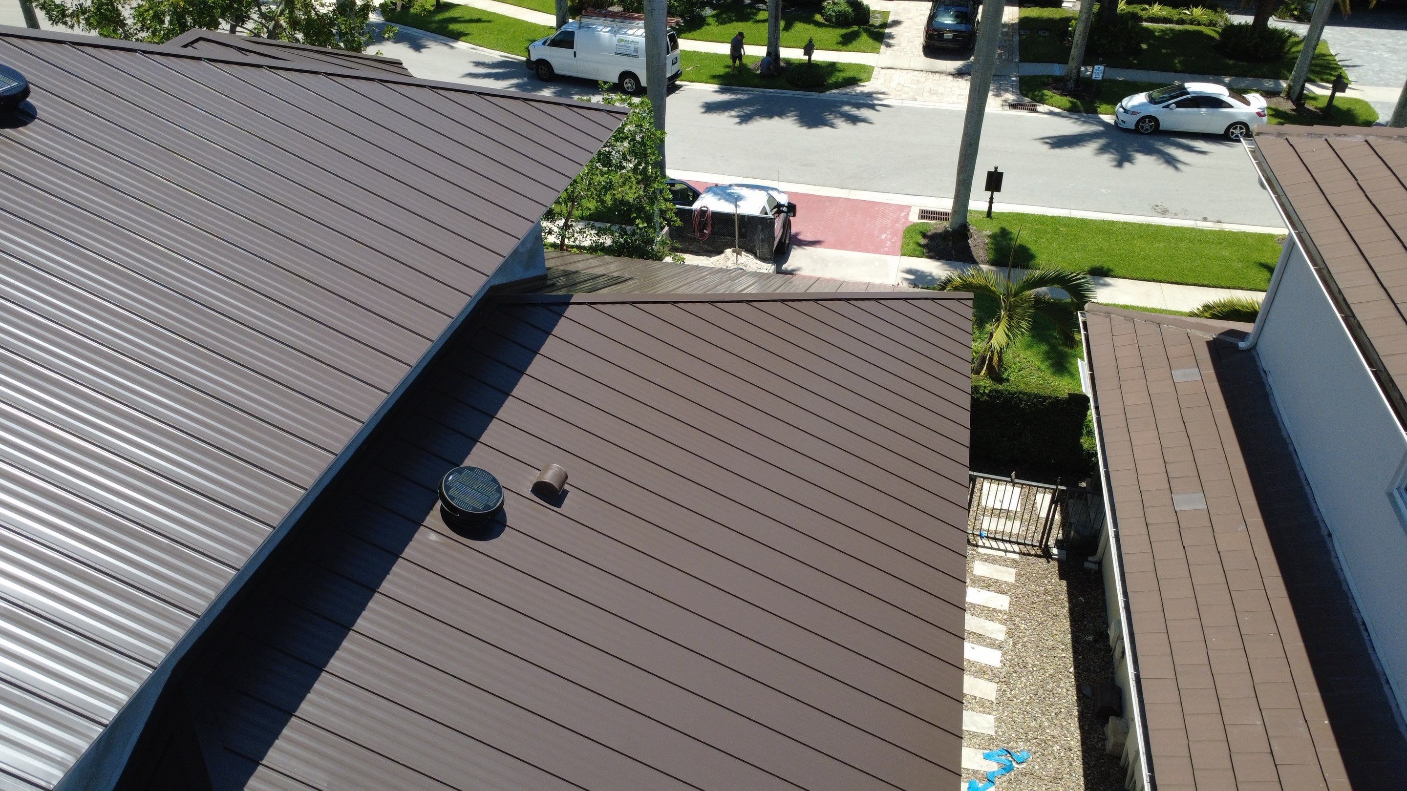 Residential Roofing Installation using 1" Nail strip metal roof by BLUES BROTHERS ROOFING