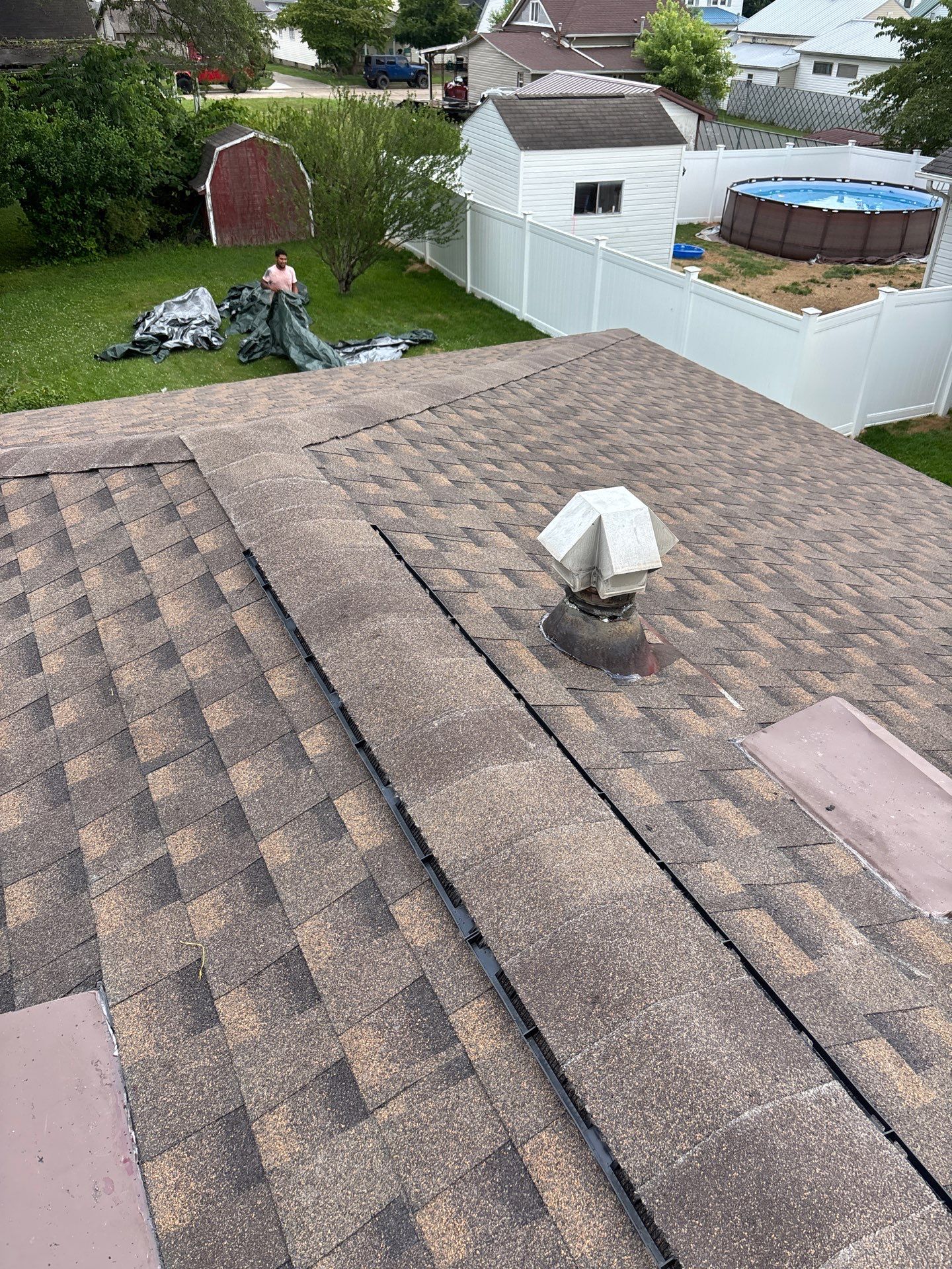 Residential Roofing Installation using GAF Timberline HDZ Barkwood by Rainstoppers Roofing