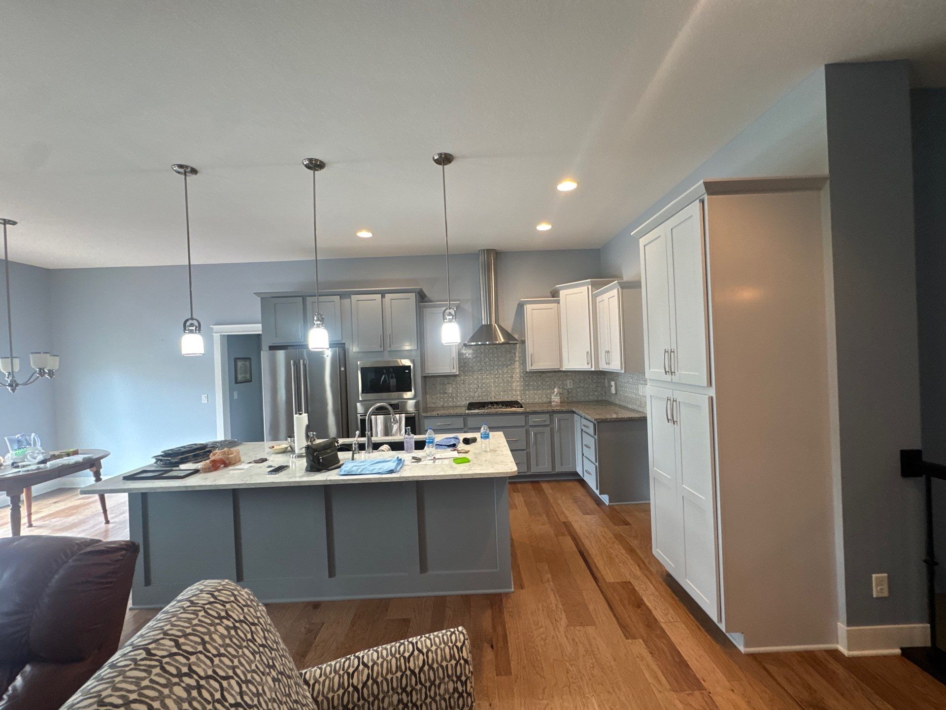 Residential Interior Repaint Color Change on Walls and Cabinets by Midwest Paint LLC